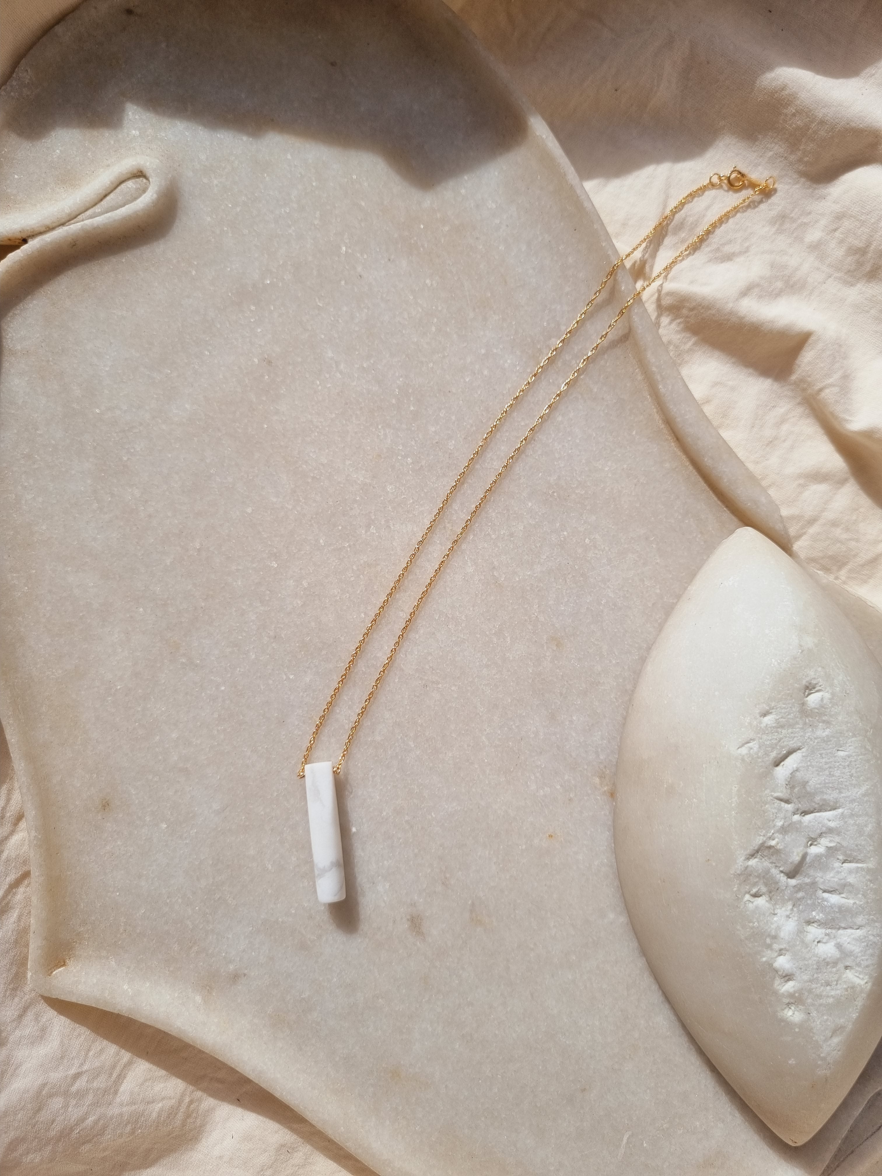 sarat - Howlite Barrel Pendant