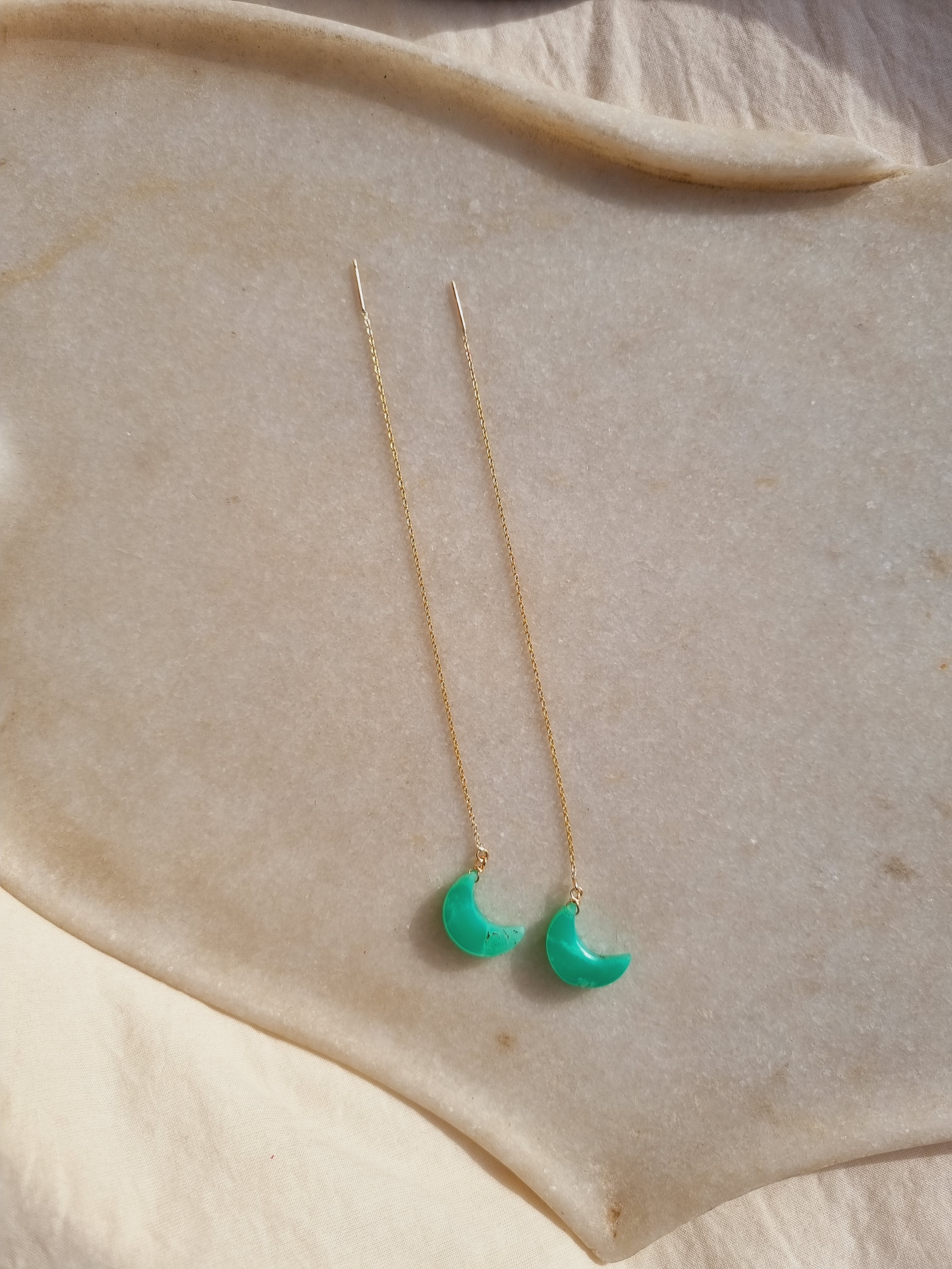 athaya - Chrysoprase Luna Earrings