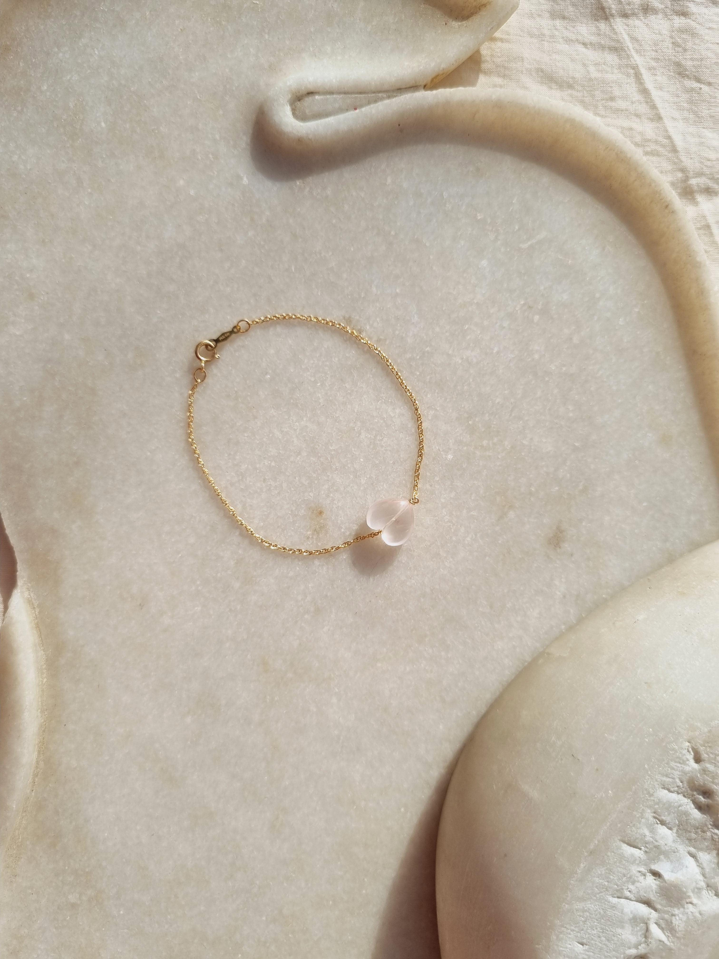 kauri - Rose Quartz Heart Bracelet