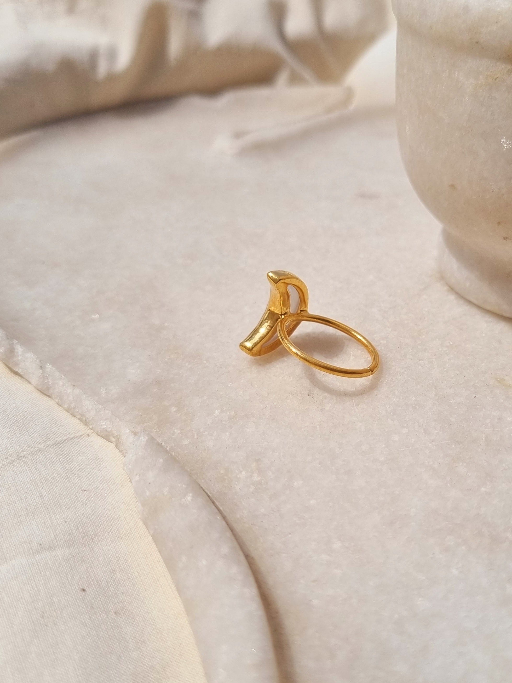 chandra - White Moonstone Luna Ring