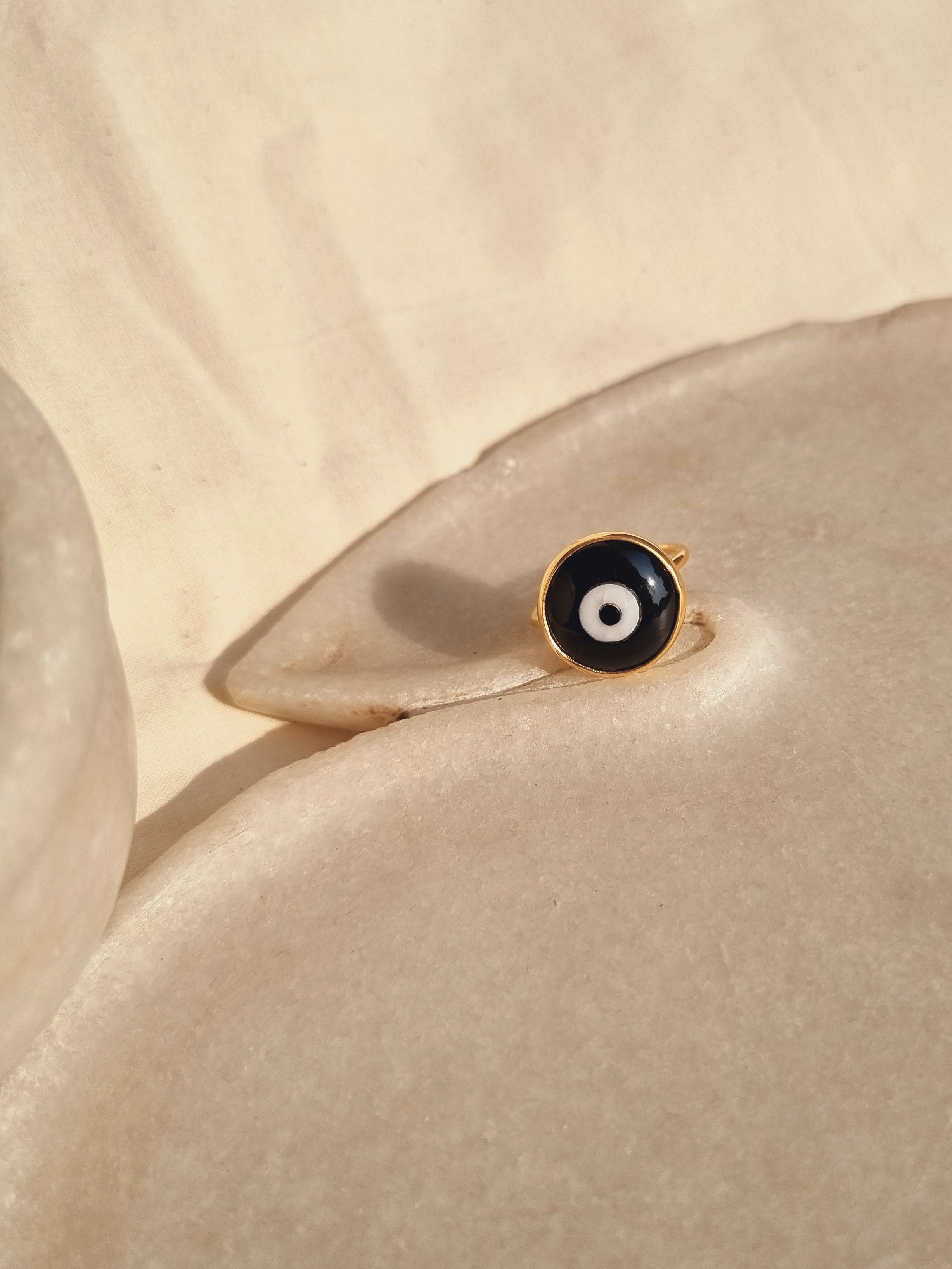 nazra - Black Evil Eye Ring