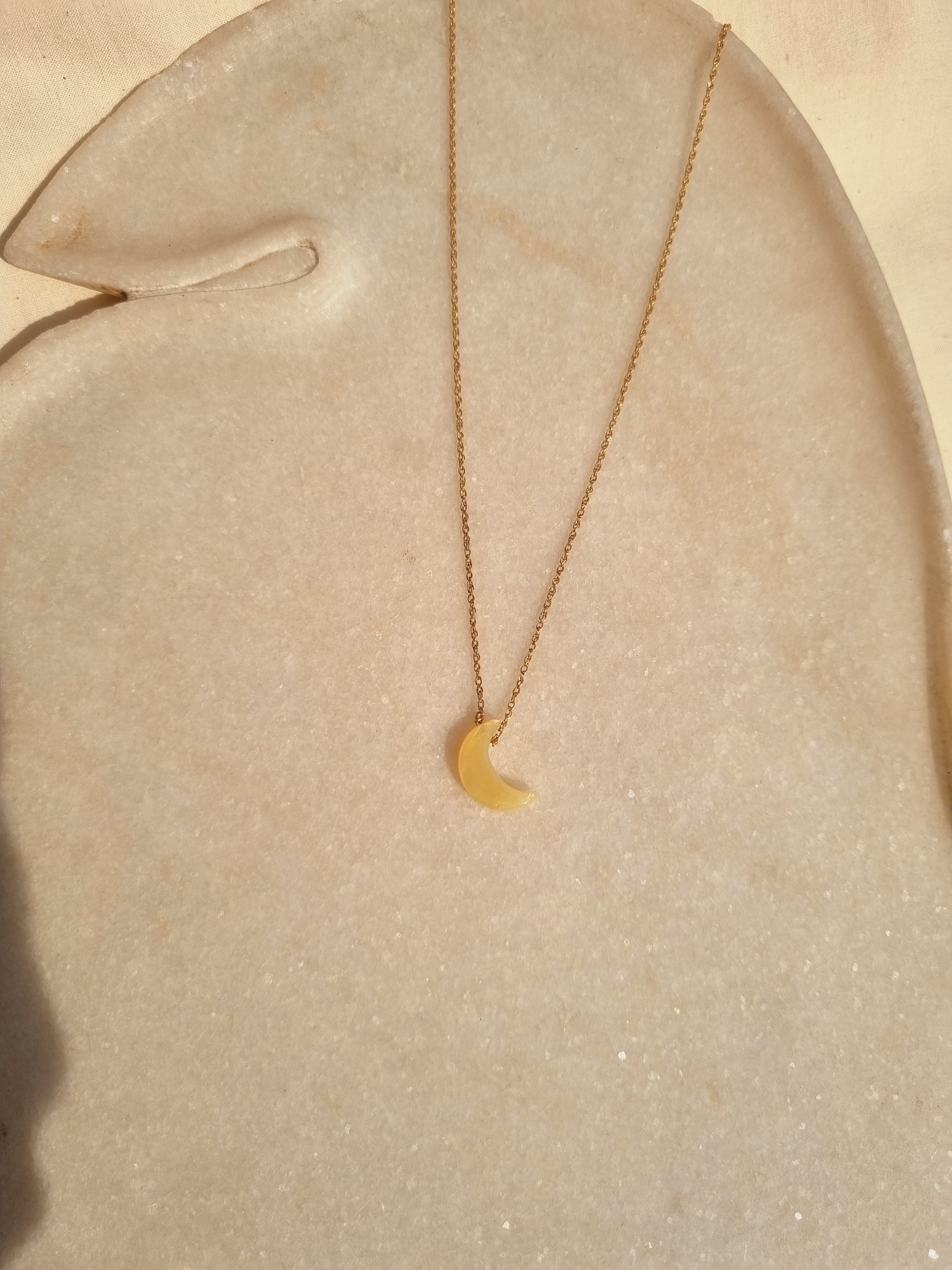 adhva - Yellow Opal Luna Pendant