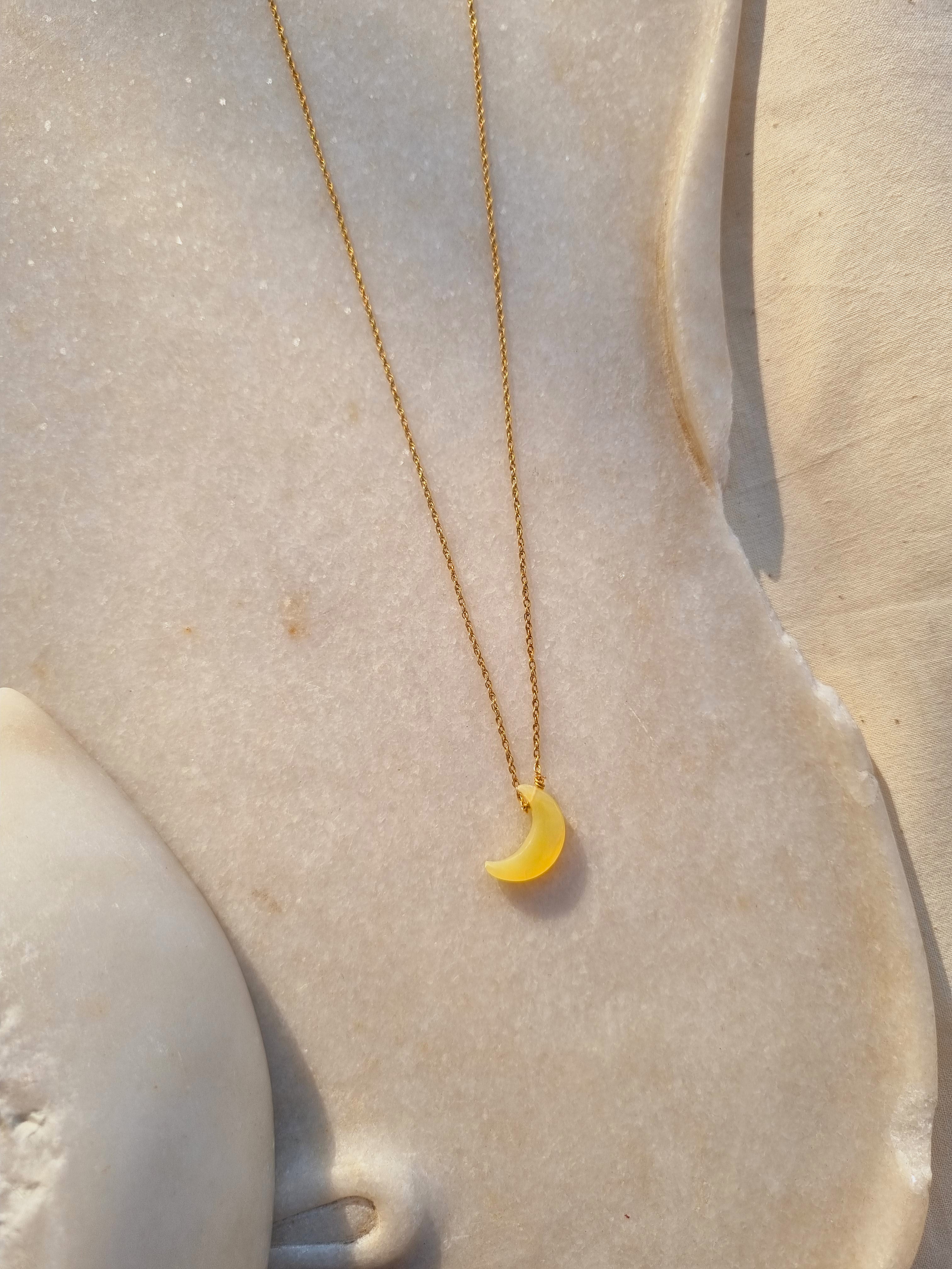 adhva - Yellow Opal Luna Pendant