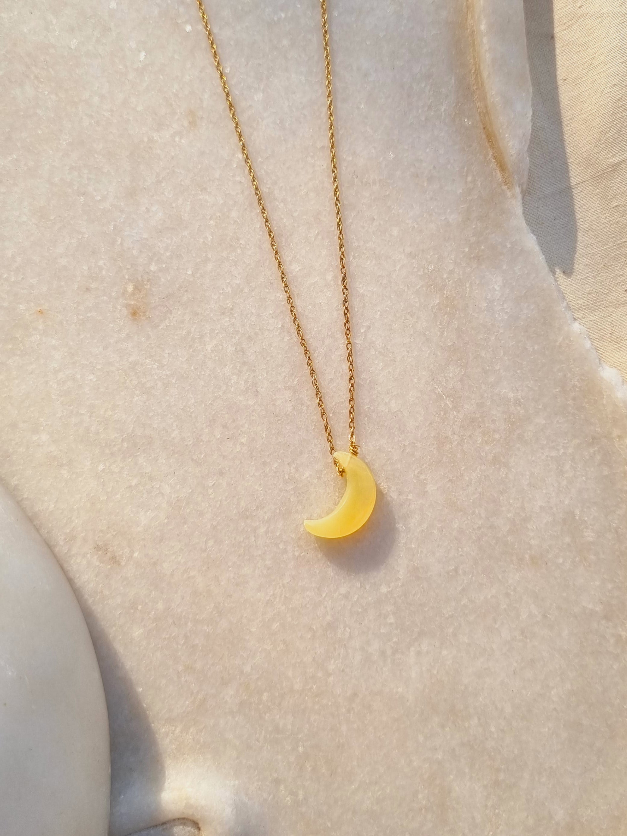 adhva - Yellow Opal Luna Pendant