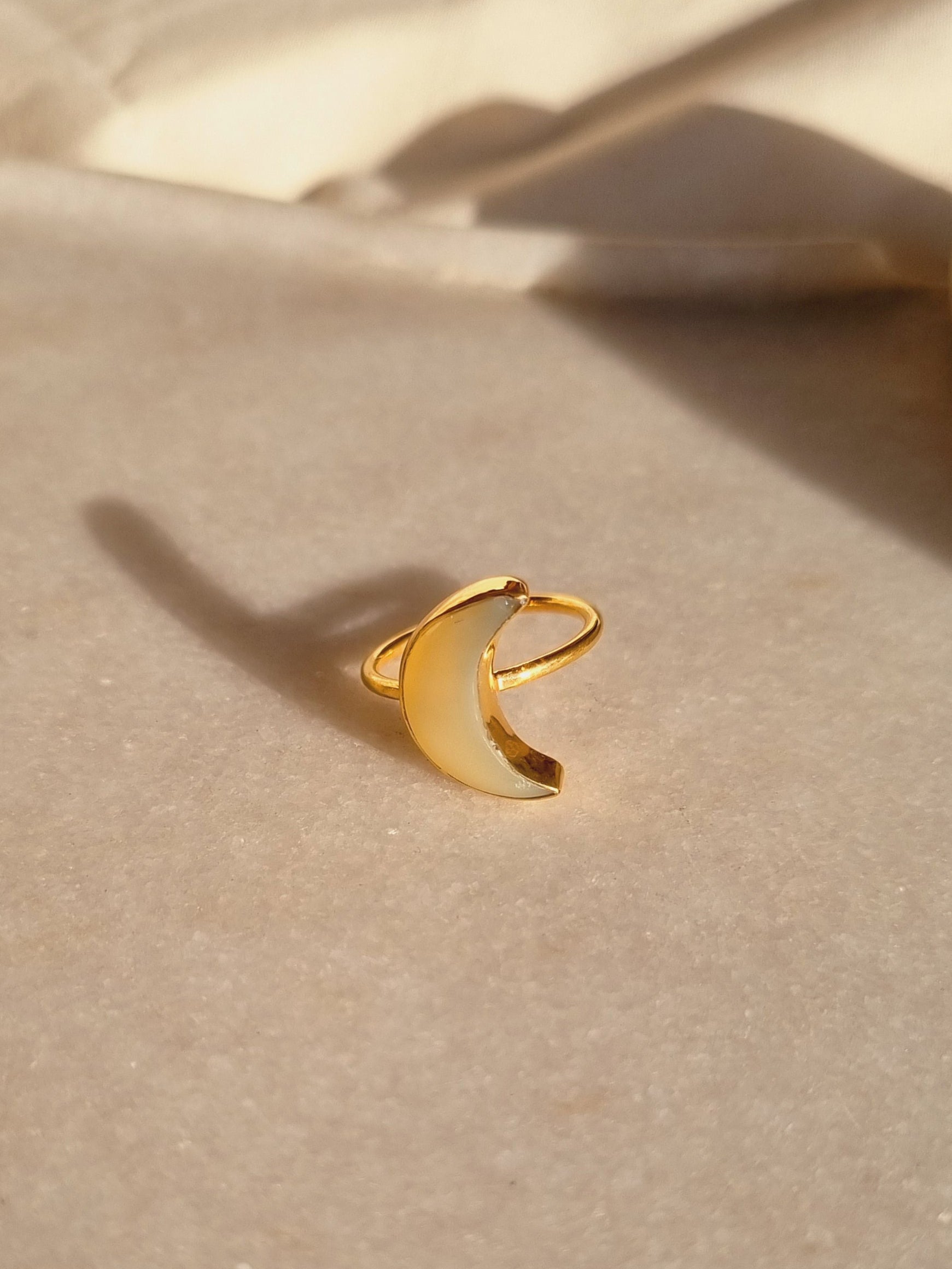 chandra - Yellow Opal Luna Ring