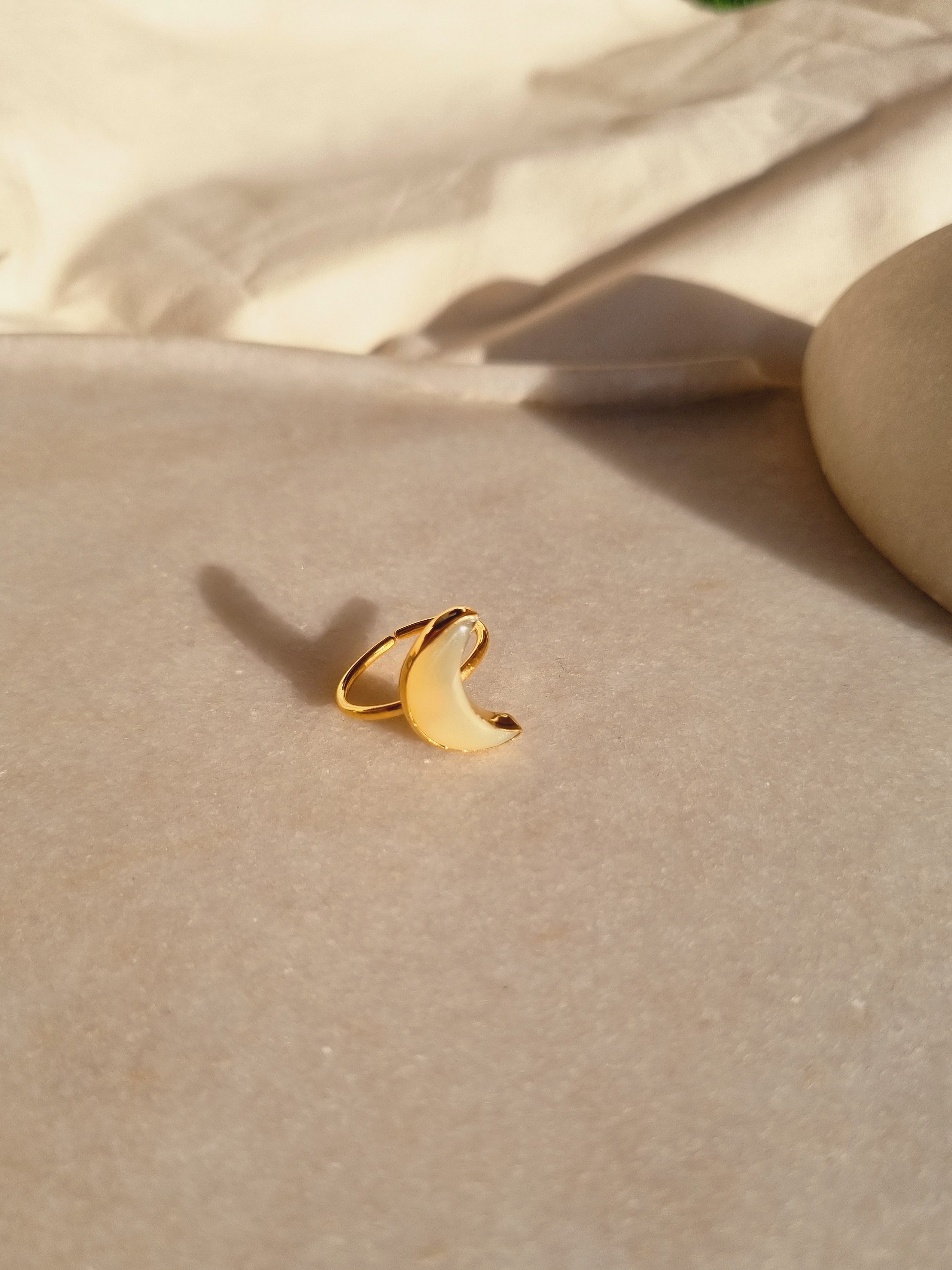 chandra - Yellow Opal Luna Ring