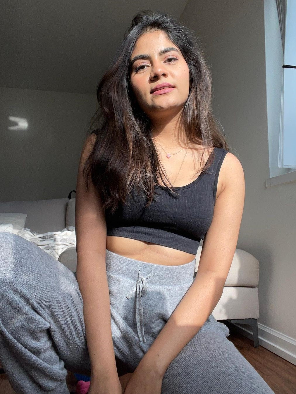 sete - Pink Opal Heart Shaped Drop Pendant