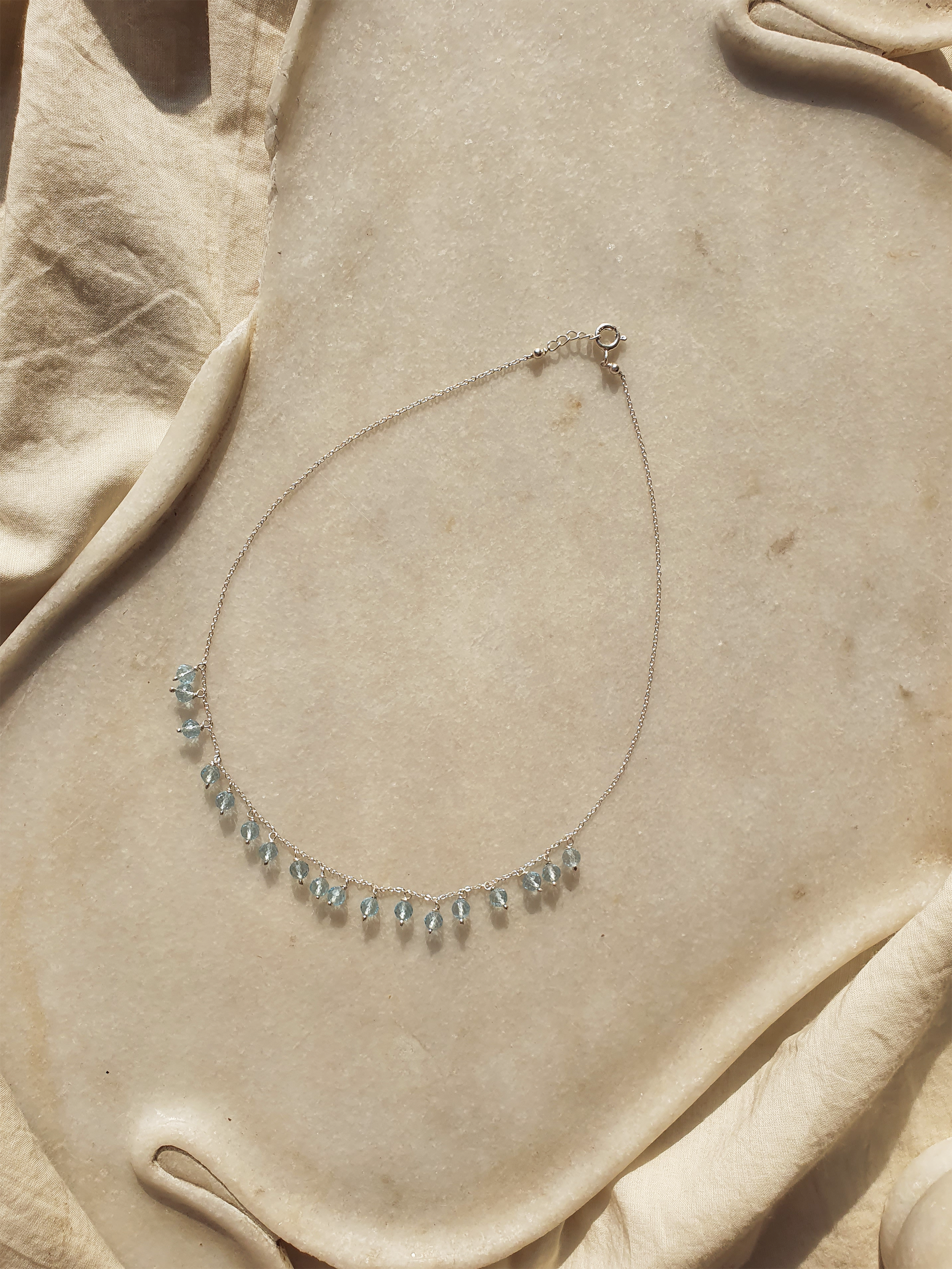 ihva - Blue Topaz Baati Drops Choker