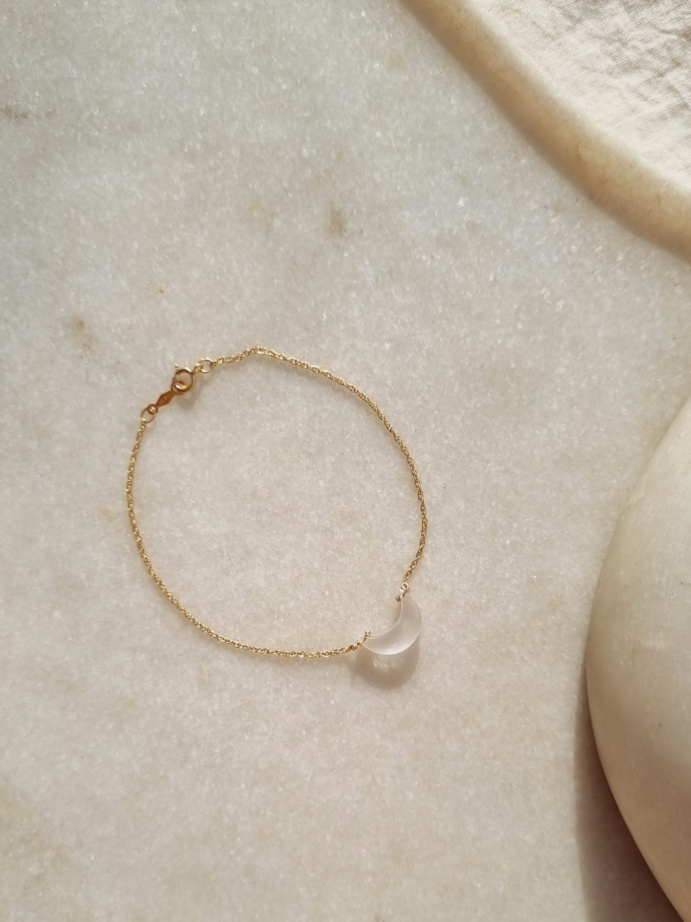 adhvaya - Rose Quartz Luna Bracelet