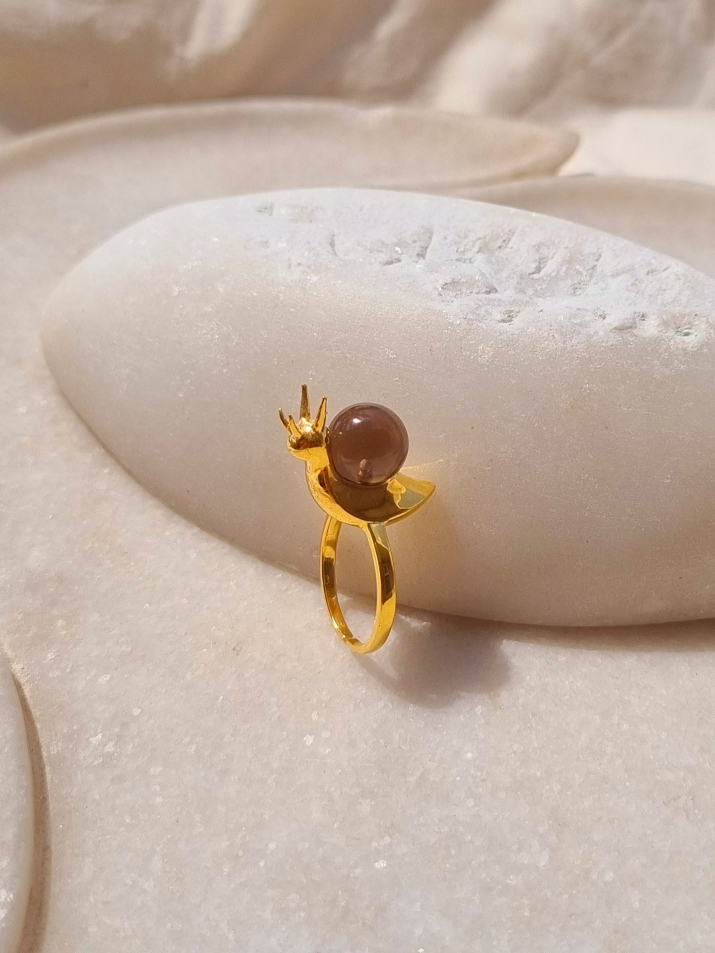 snail - Smoky Quartz Ring