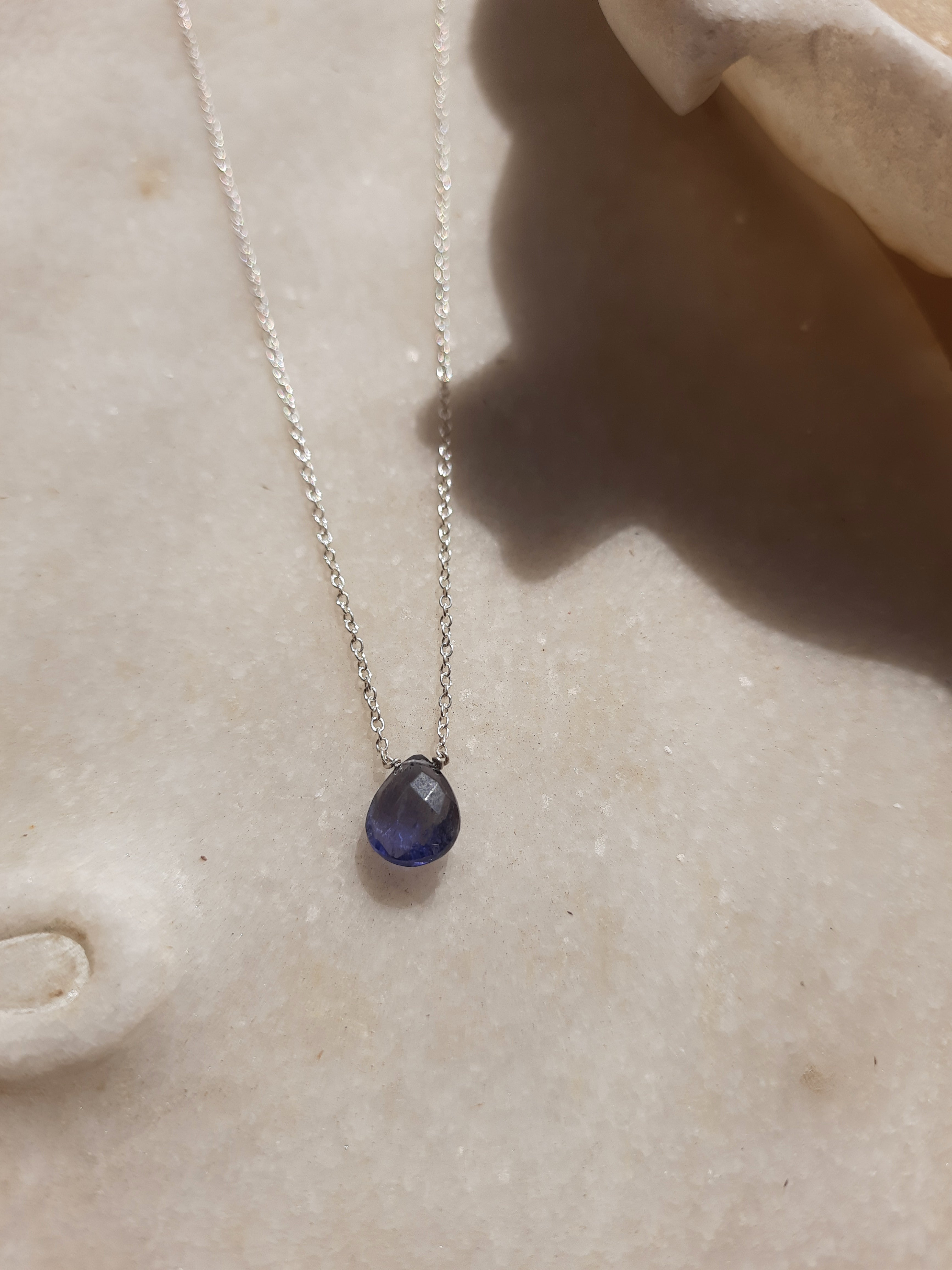 iyate - Iolite Almond Shaped Drop Pendant