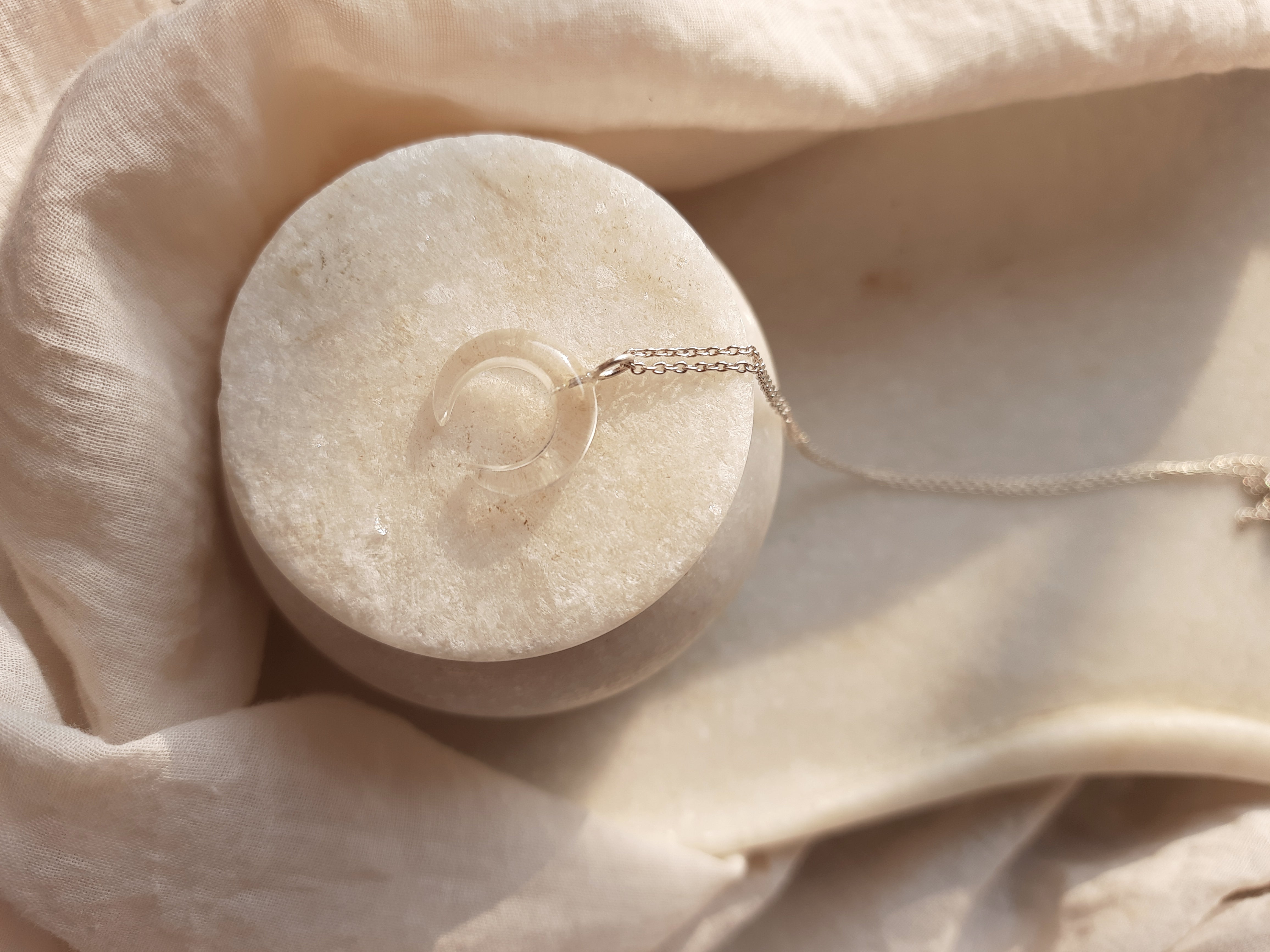koka - Clear quartz Crescent Pendant
