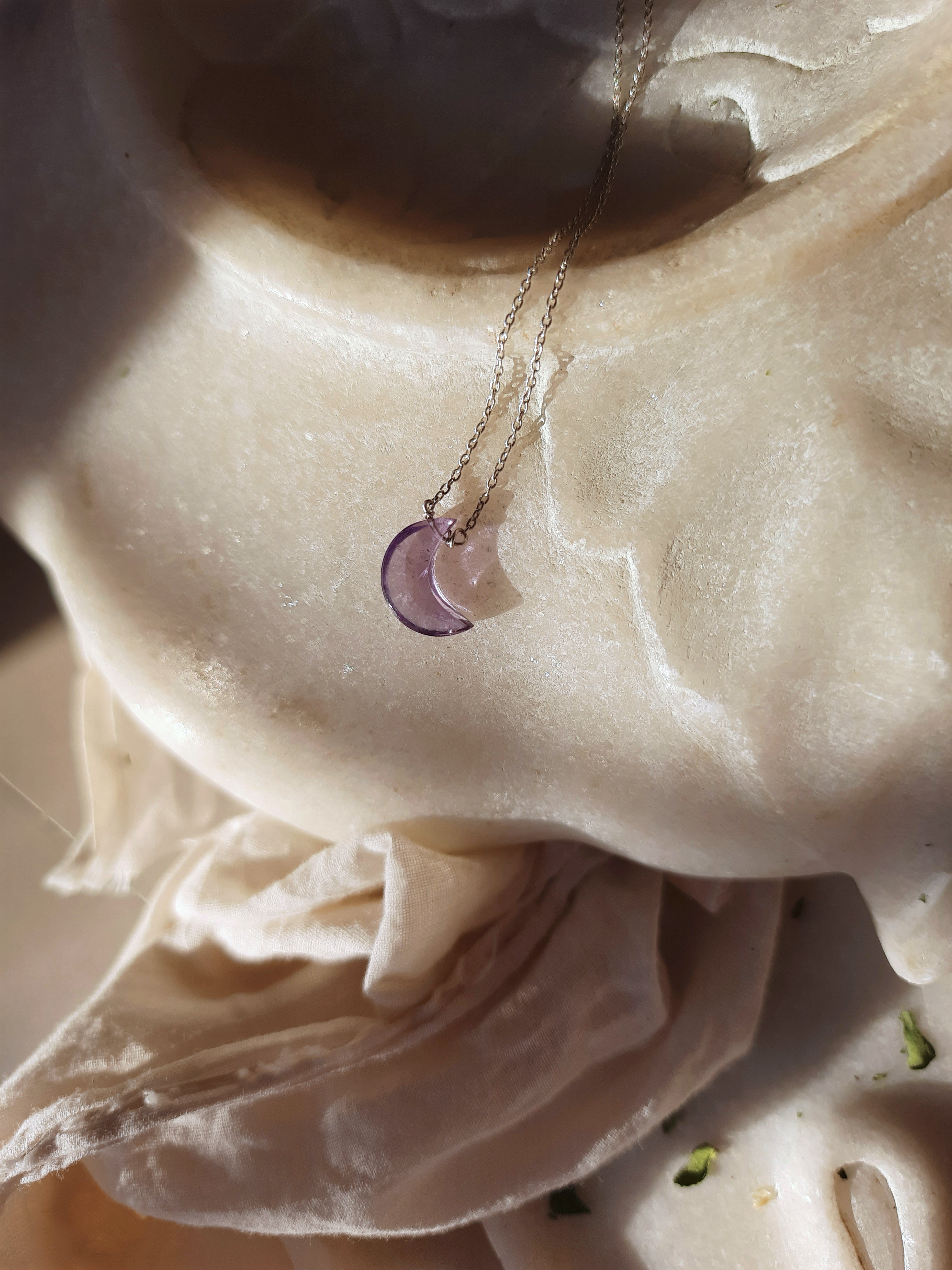 adhva - Amethyst Luna Pendant