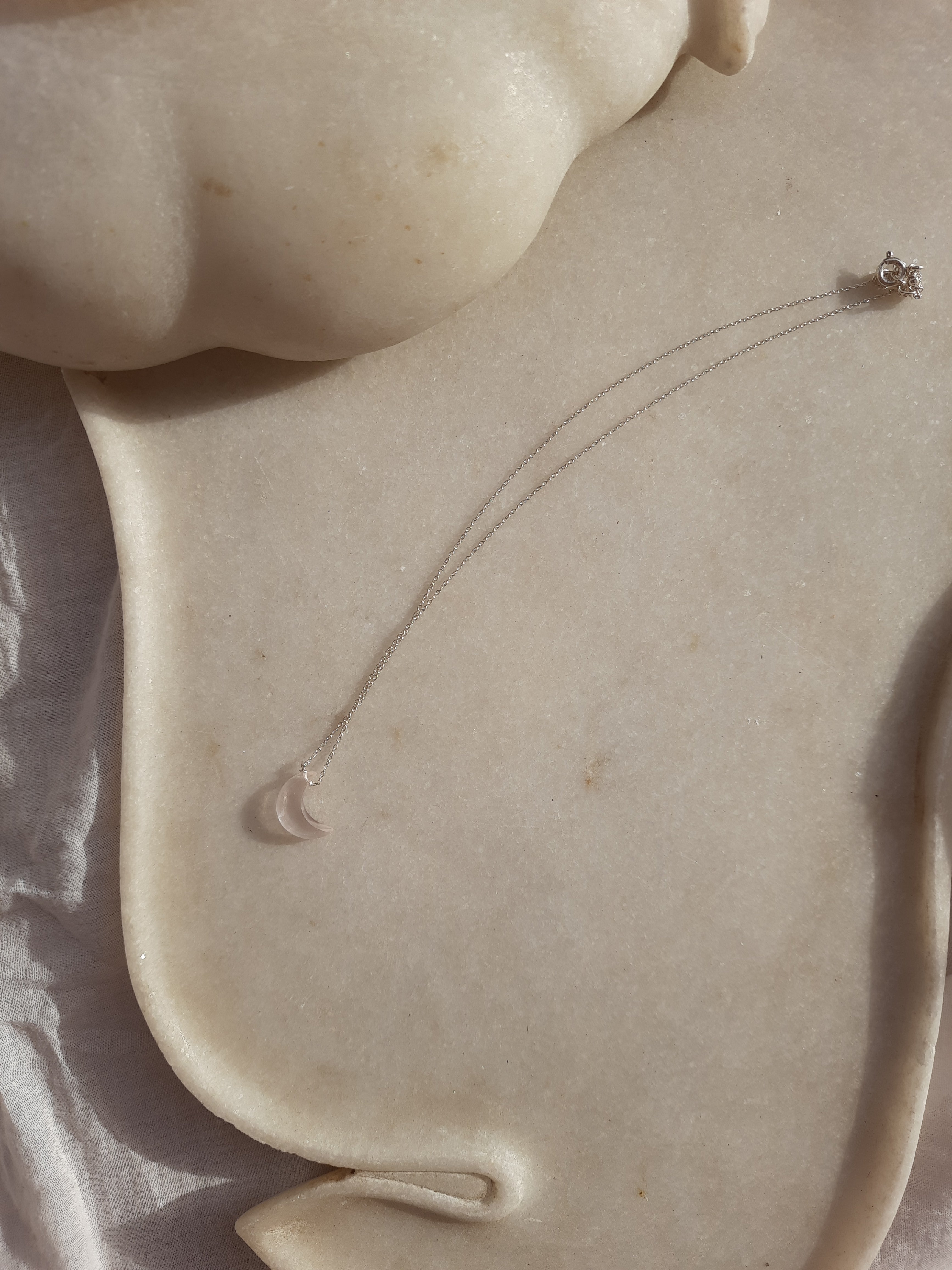 adhva - Rose Quartz Luna Pendant