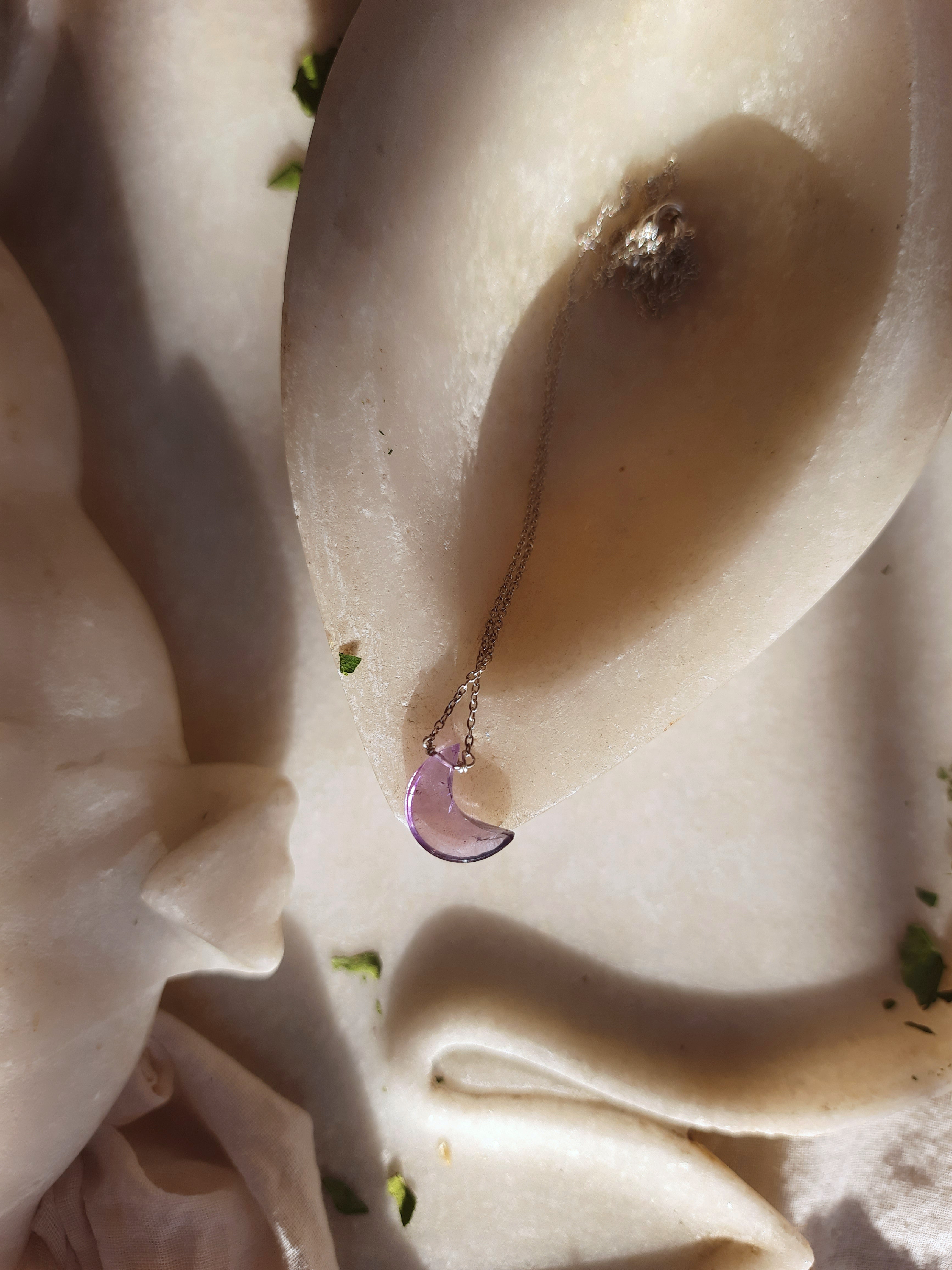 adhva - Amethyst Luna Pendant