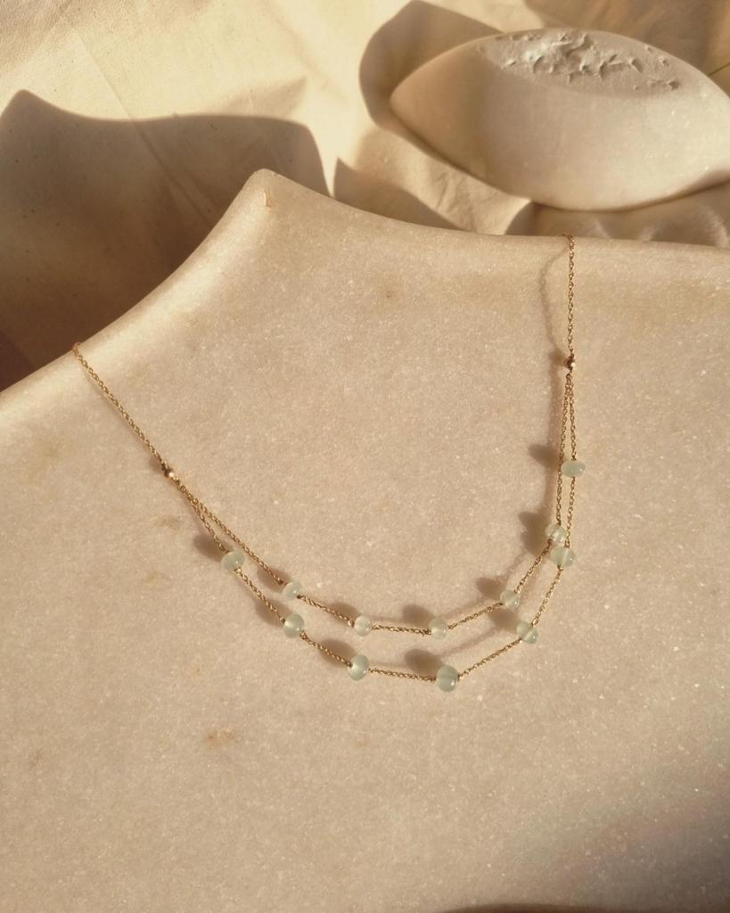 vate - Aquamarine Baati Layered Choker
