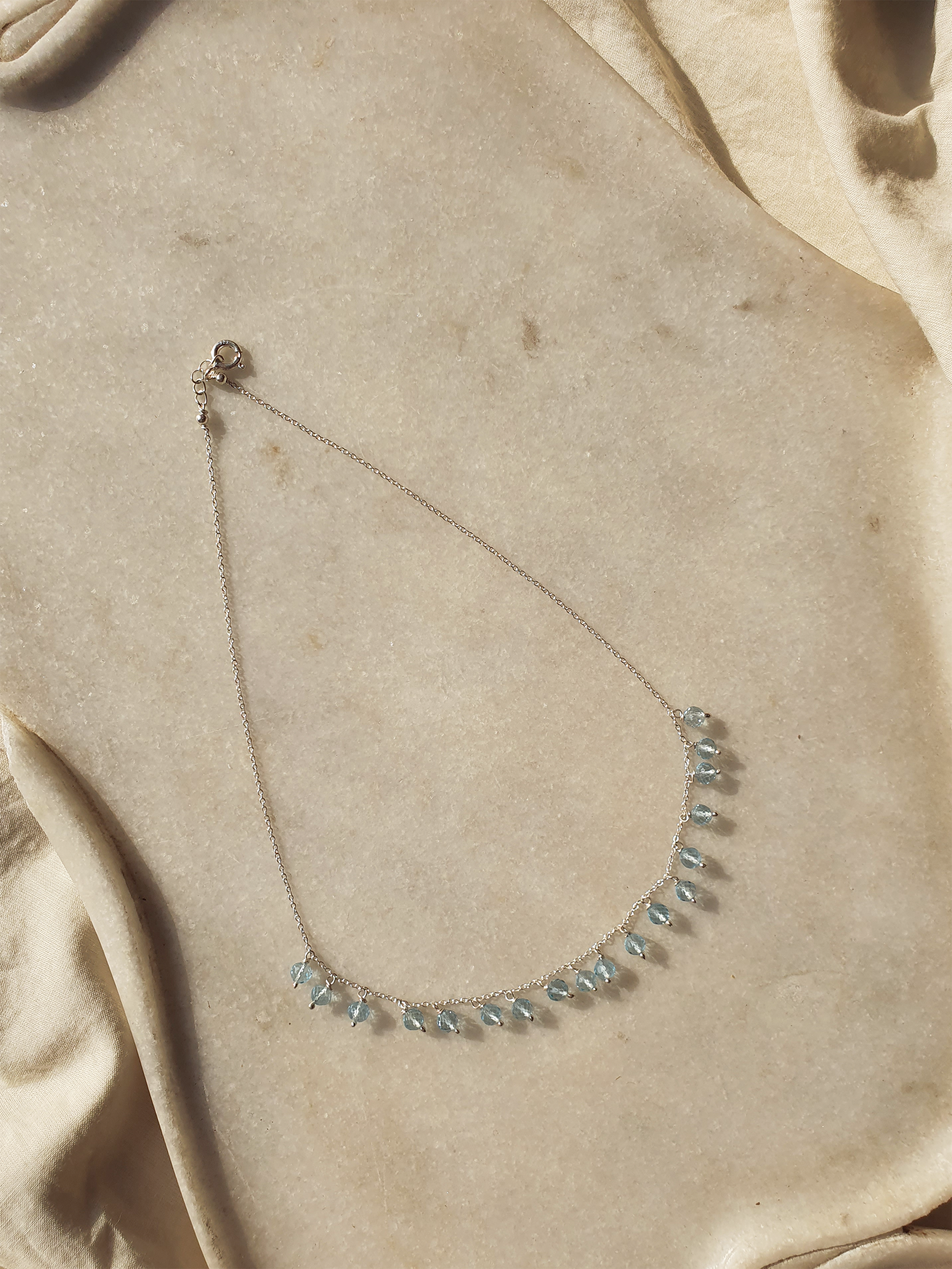 ihva - Blue Topaz Baati Drops Choker