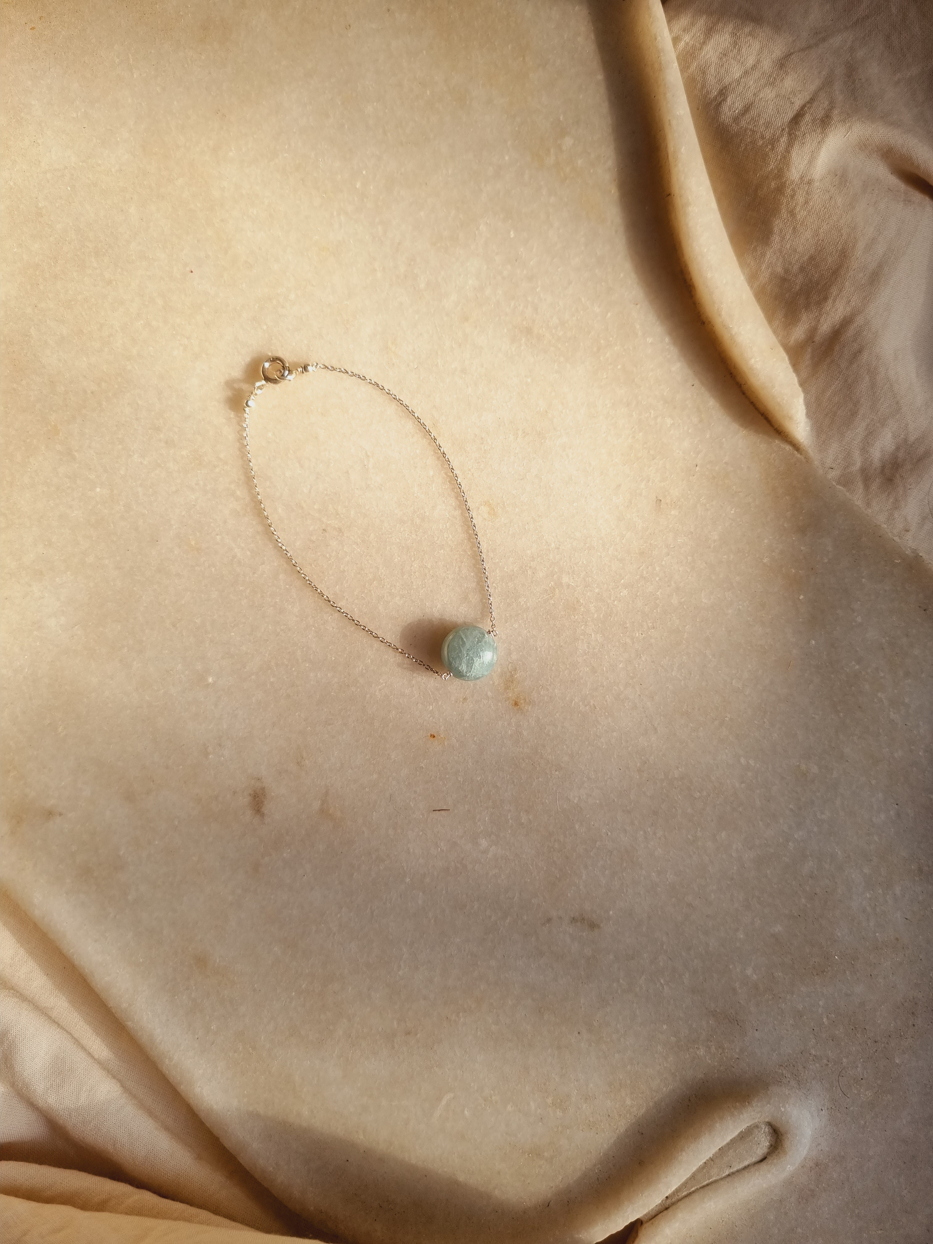 matsya - Aquamarine Round Bracelet