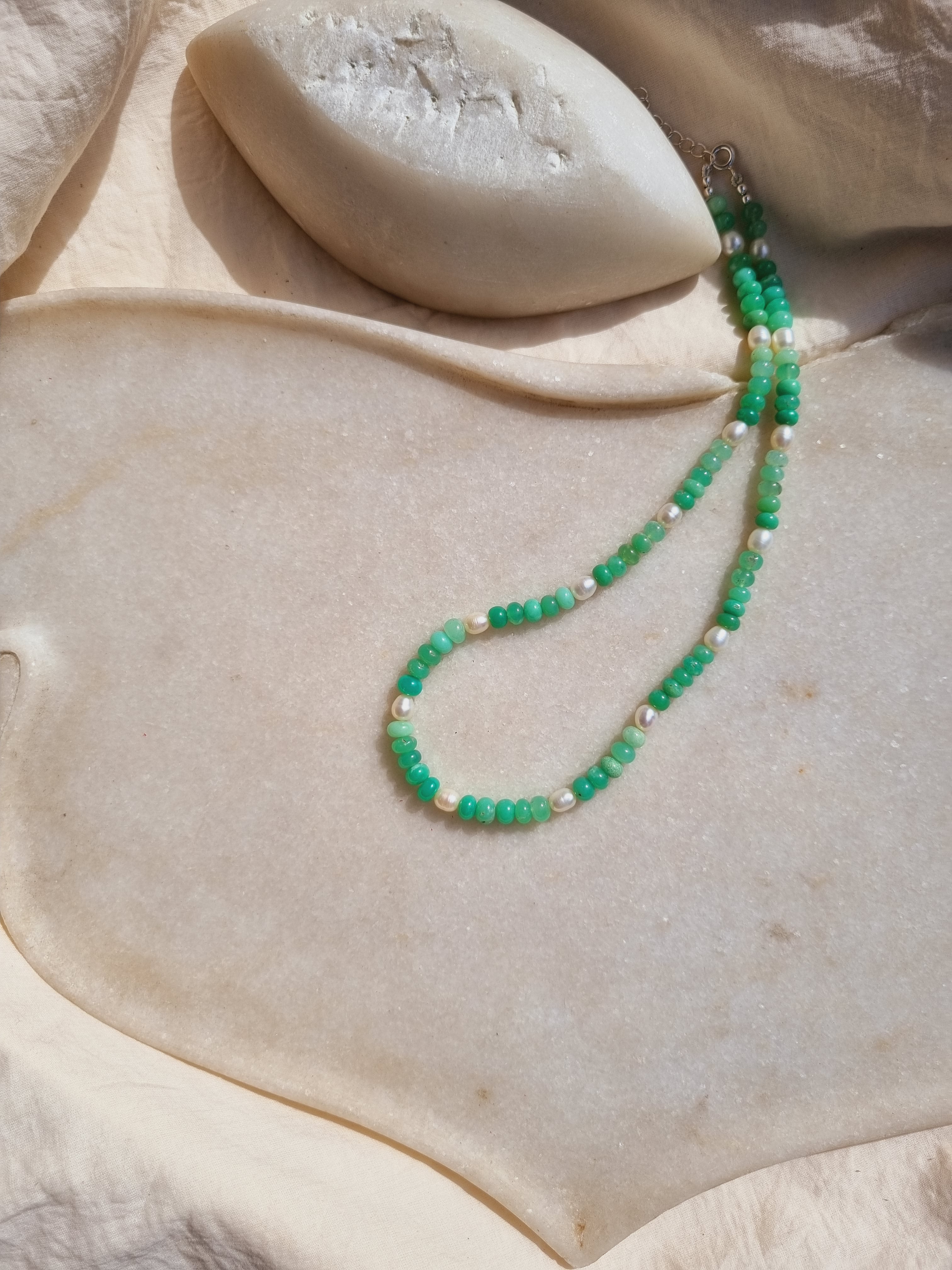 ramas - Chrysoprase Pearl Baati Choker