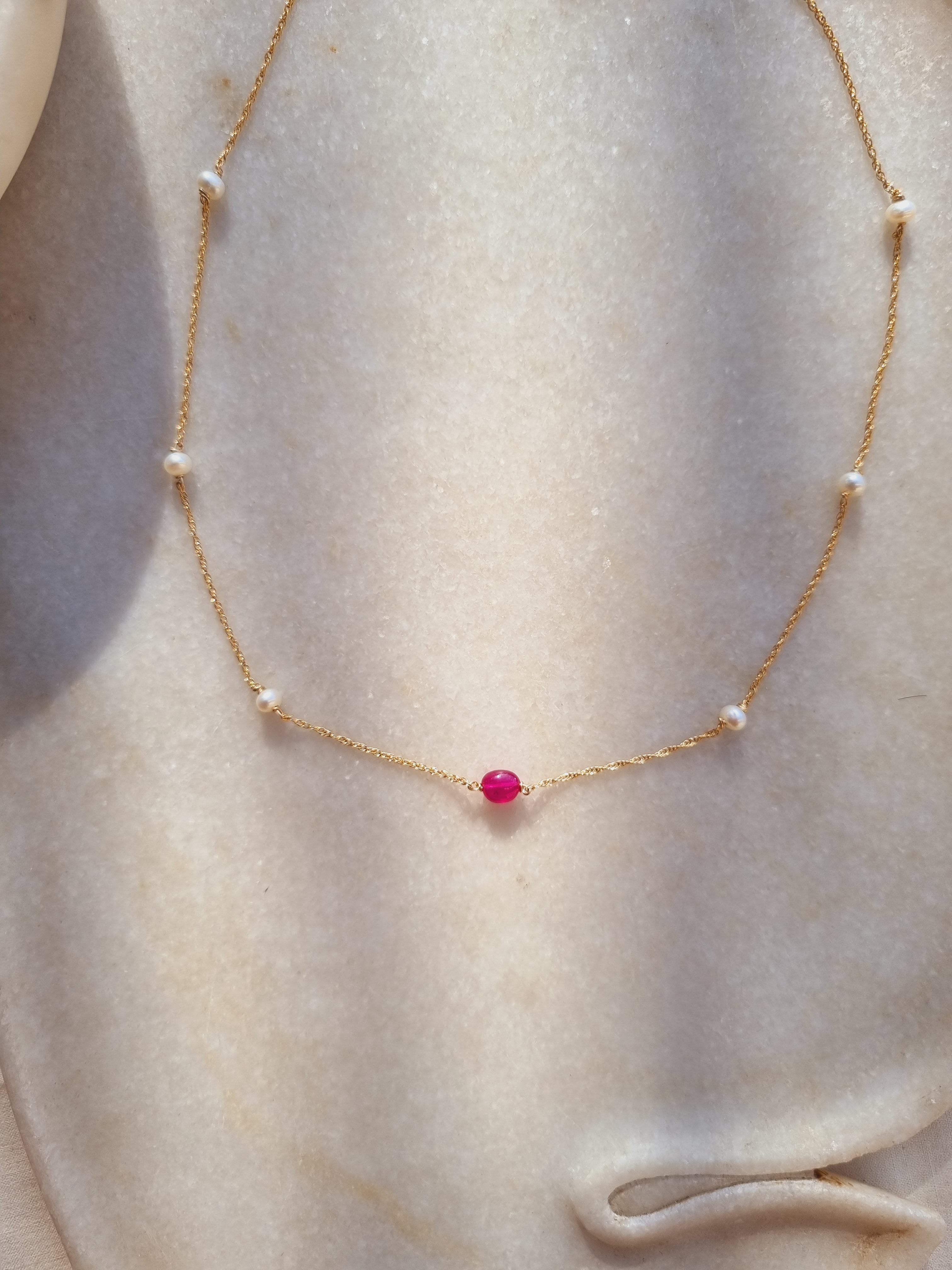 ramya - Ruby Pearl Baati choker