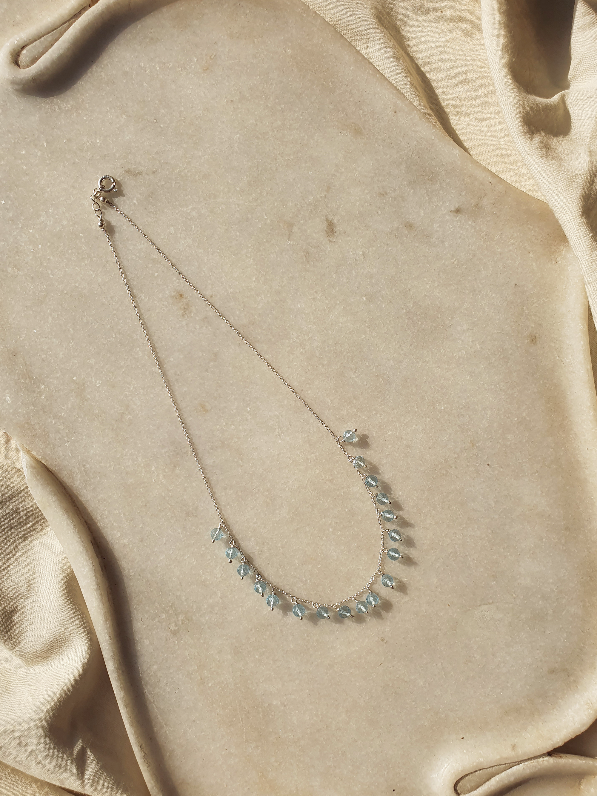ihva - Blue Topaz Baati Drops Choker