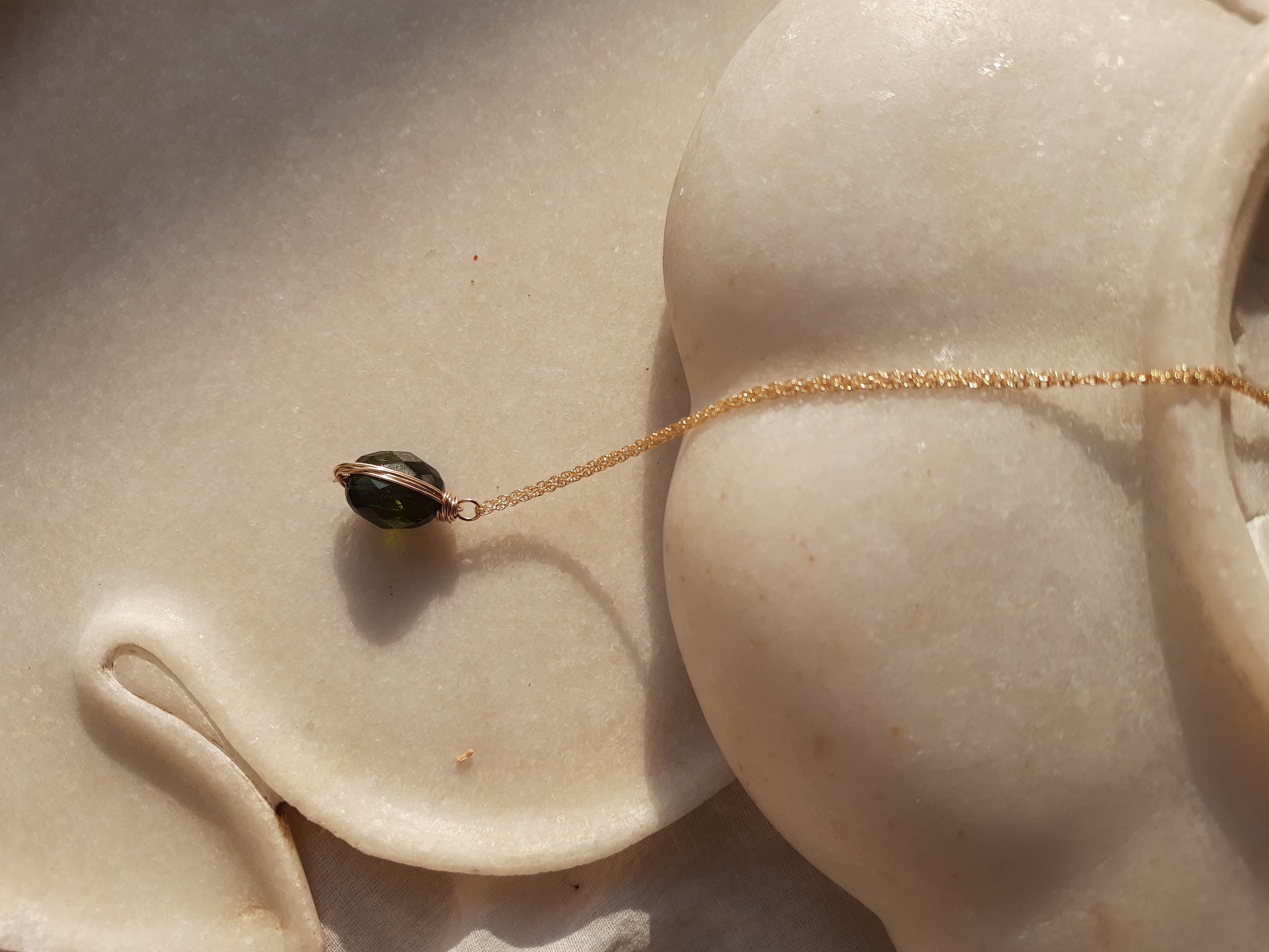 aurah - Black Tourmaline Wire Wrap Pendant