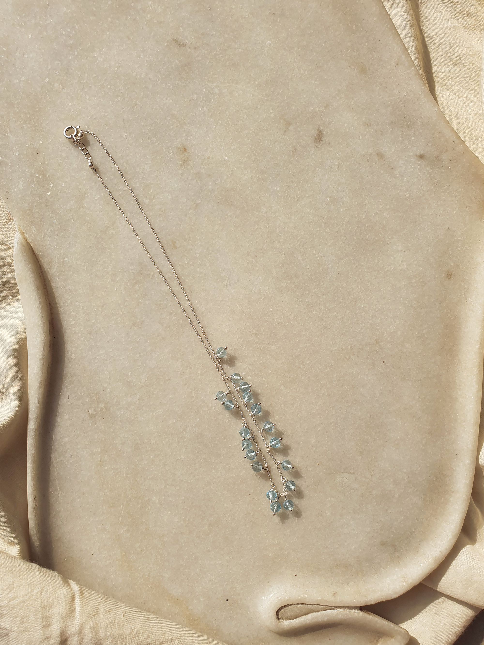 ihva - Blue Topaz Baati Drops Choker