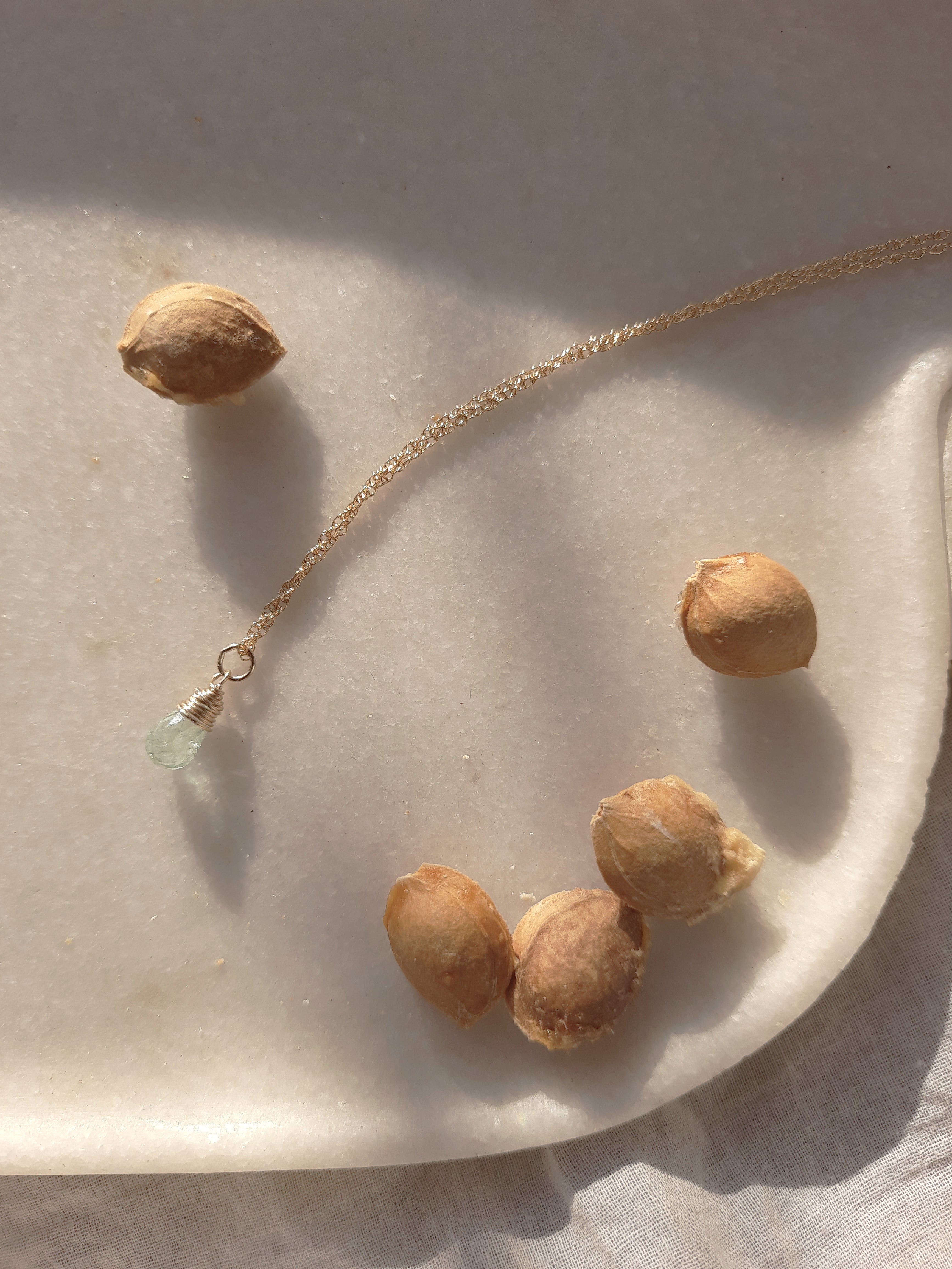 visno - Aquamarine Tear shaped Drop Pendant