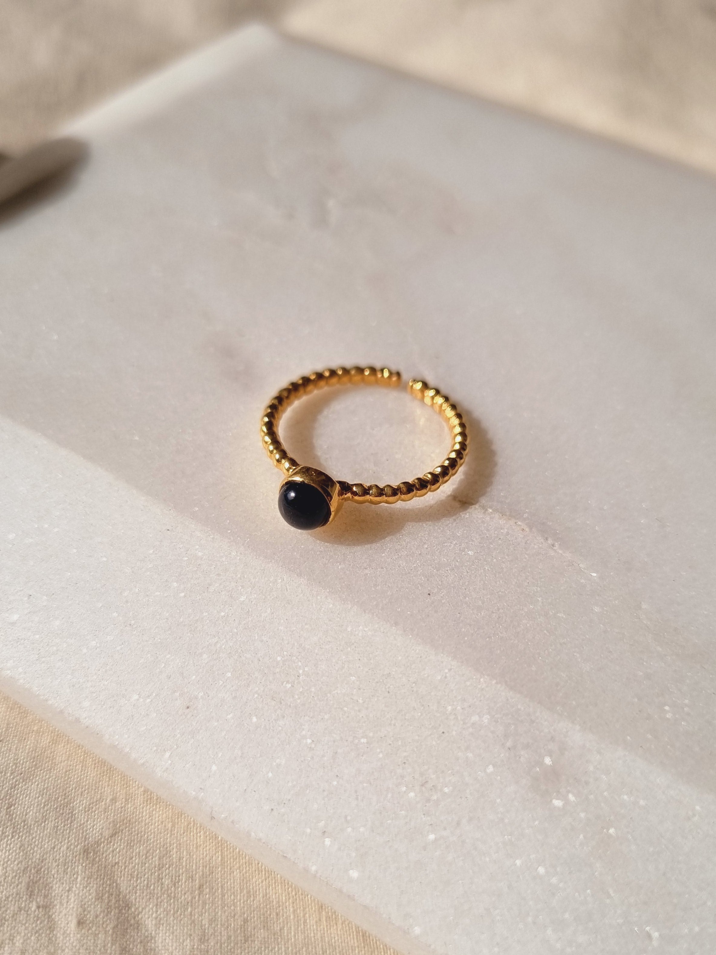 sukra - Black Onyx Venus Ring