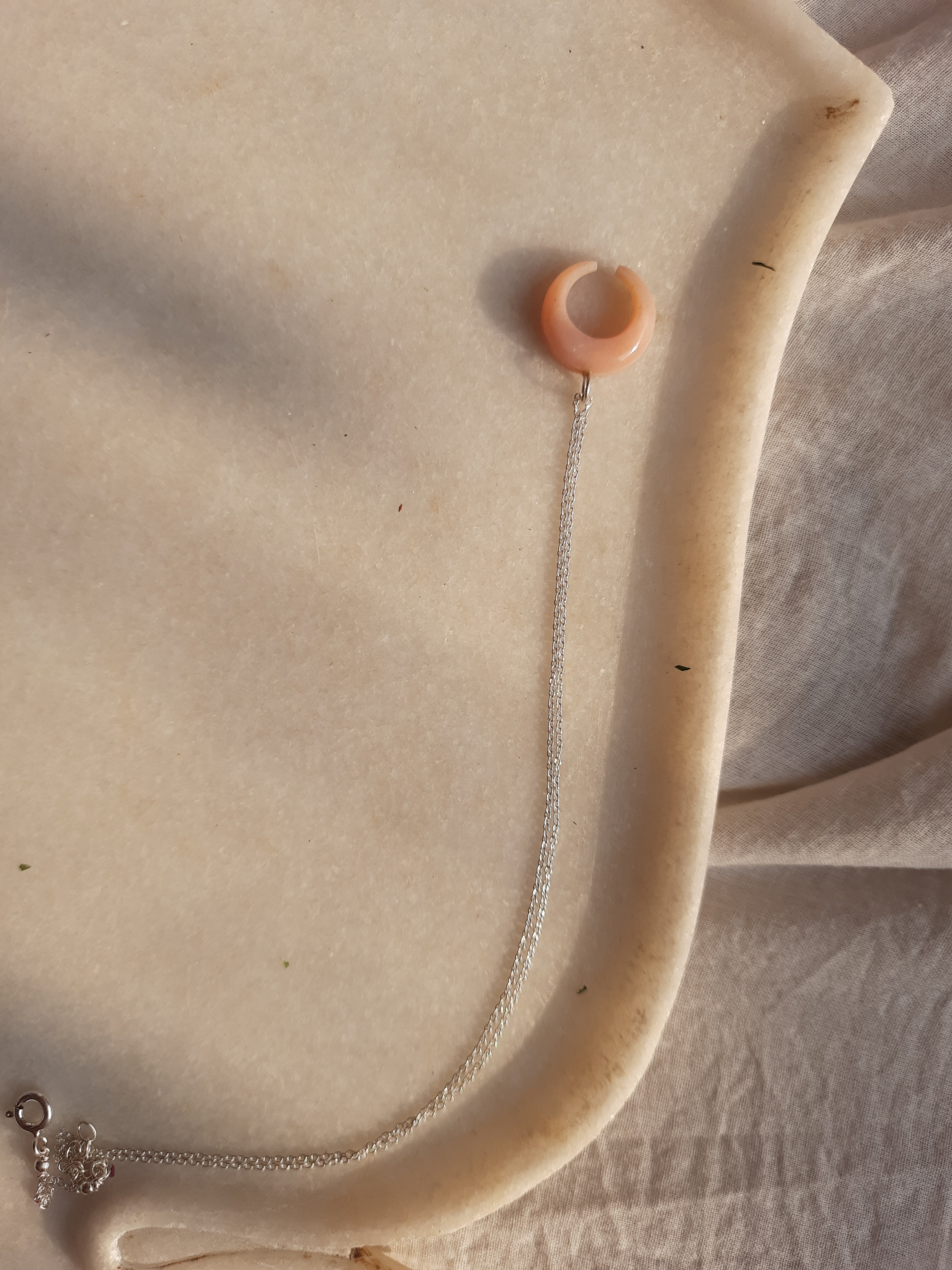 koka - Pink Opal Crescent Pendant