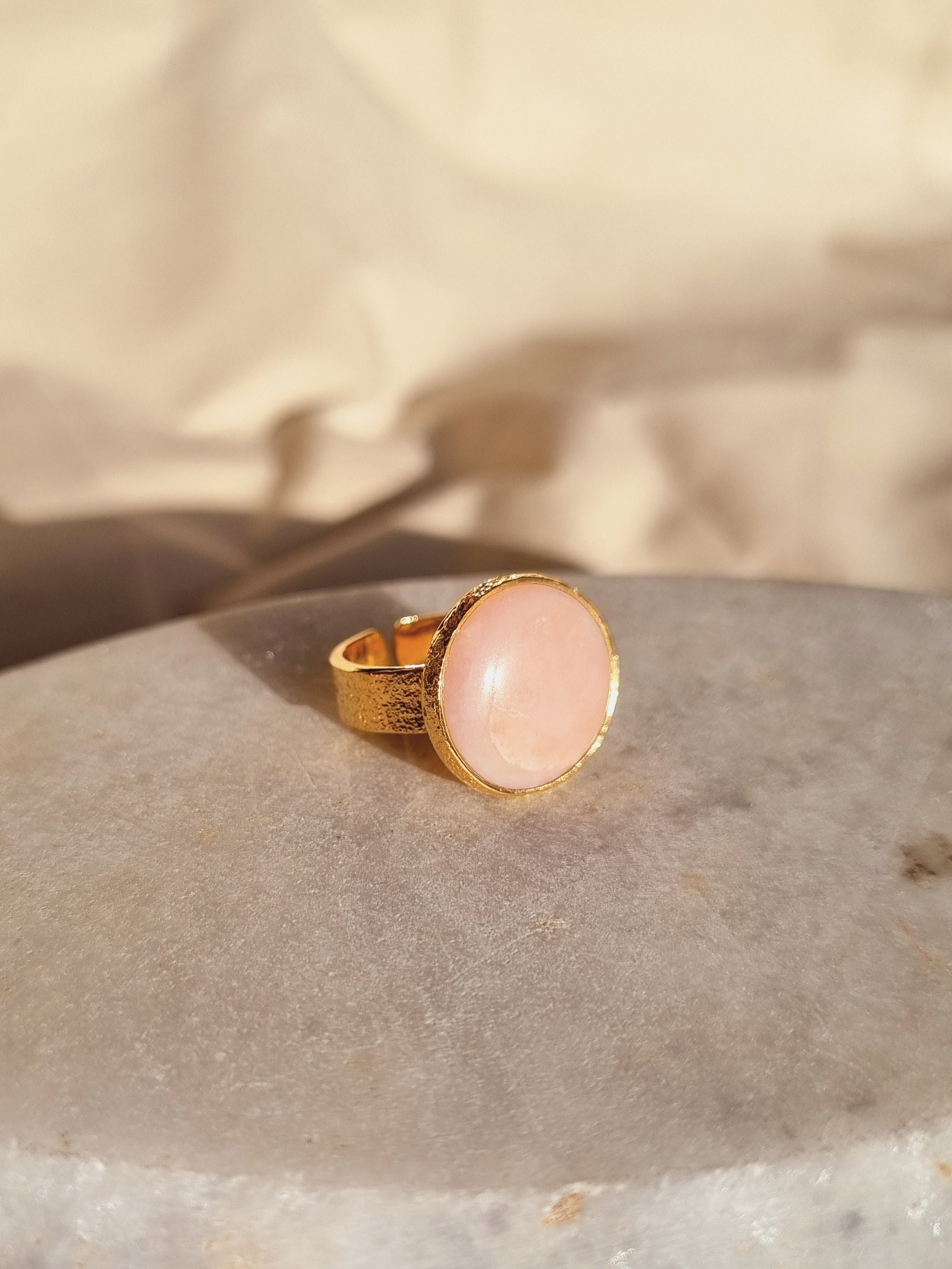 saani - Pink Opal Saturn Ring
