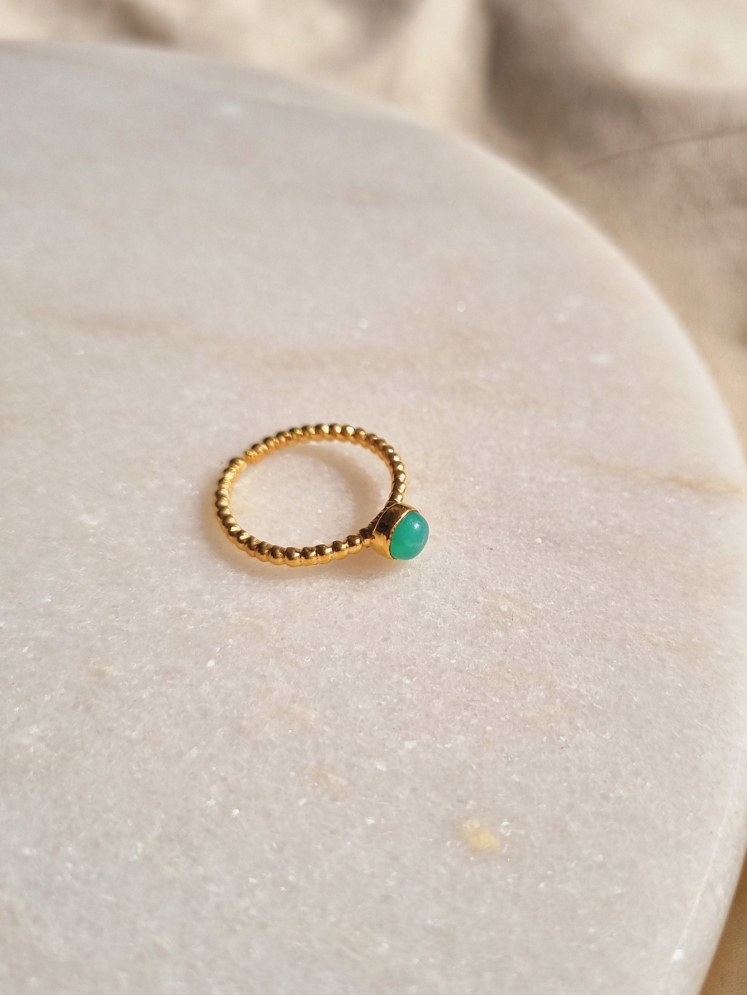 sukra - Chrysoprase Venus Ring
