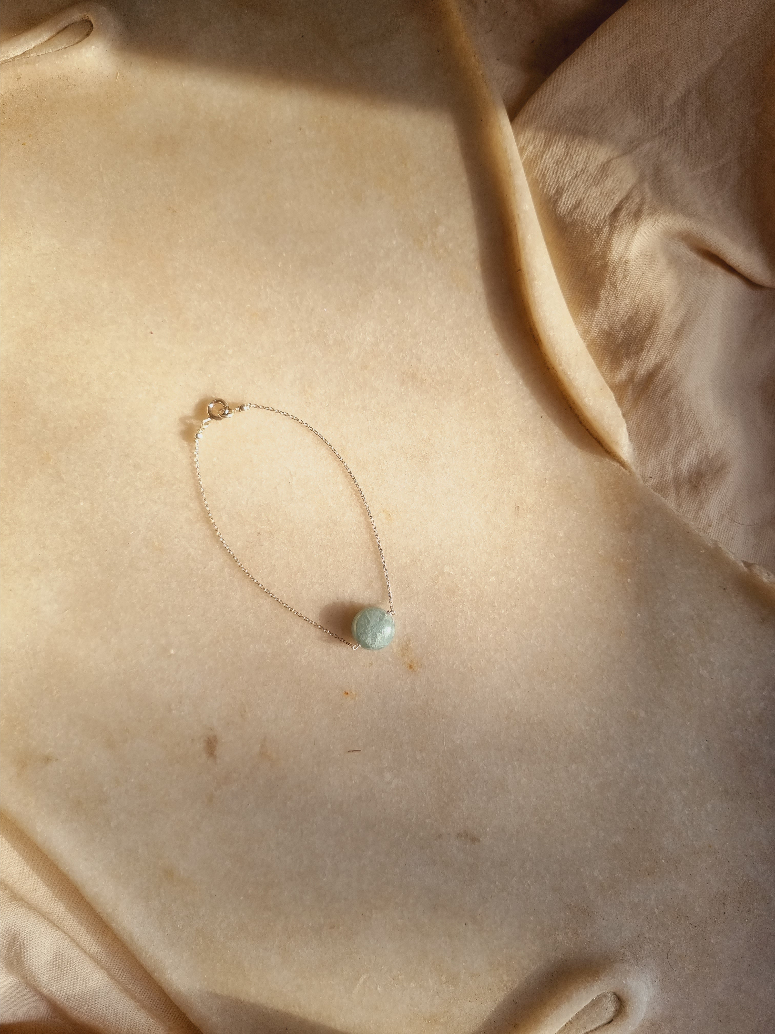 matsya - Aquamarine Round Bracelet