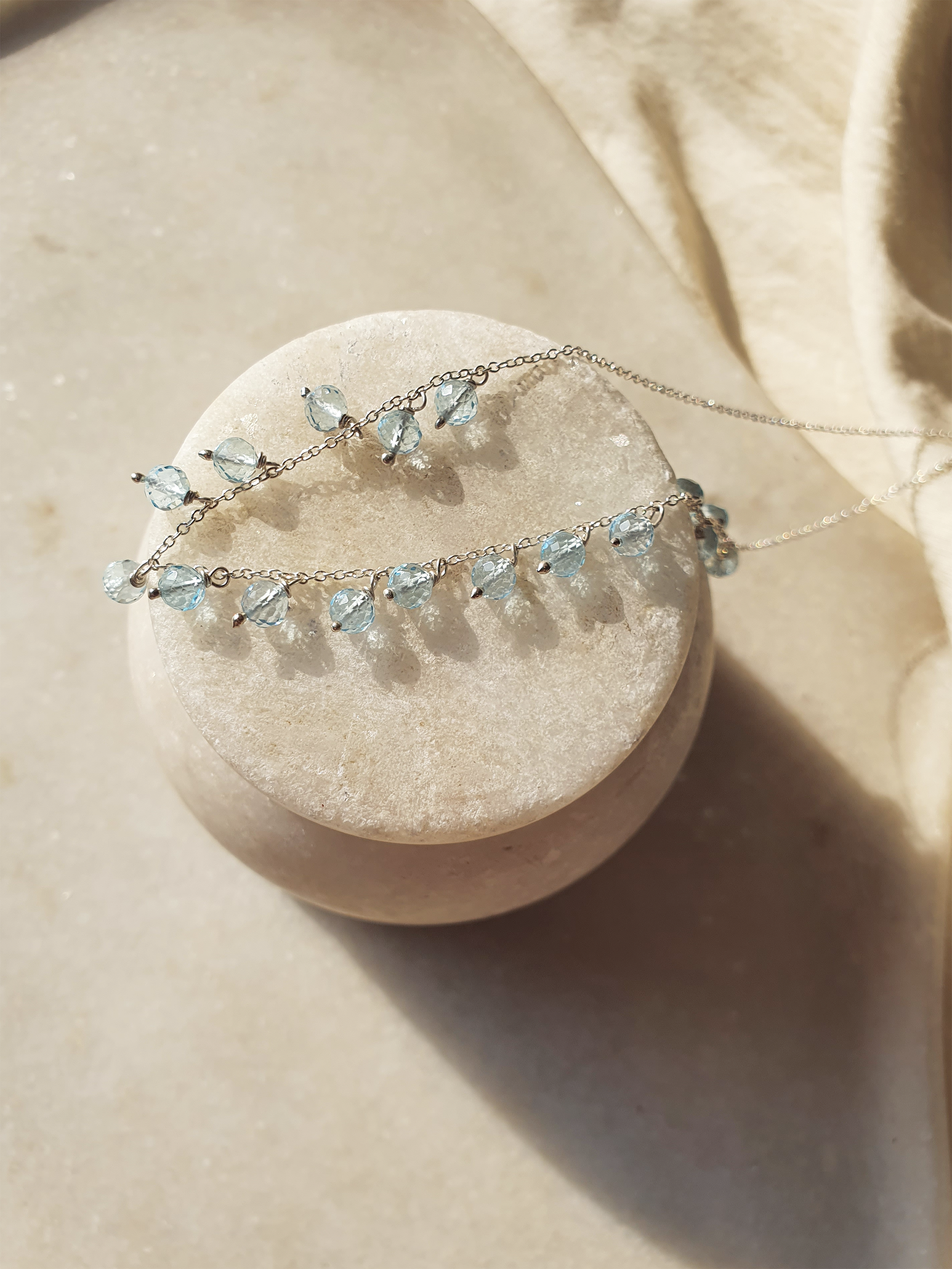 ihva - Blue Topaz Baati Drops Choker