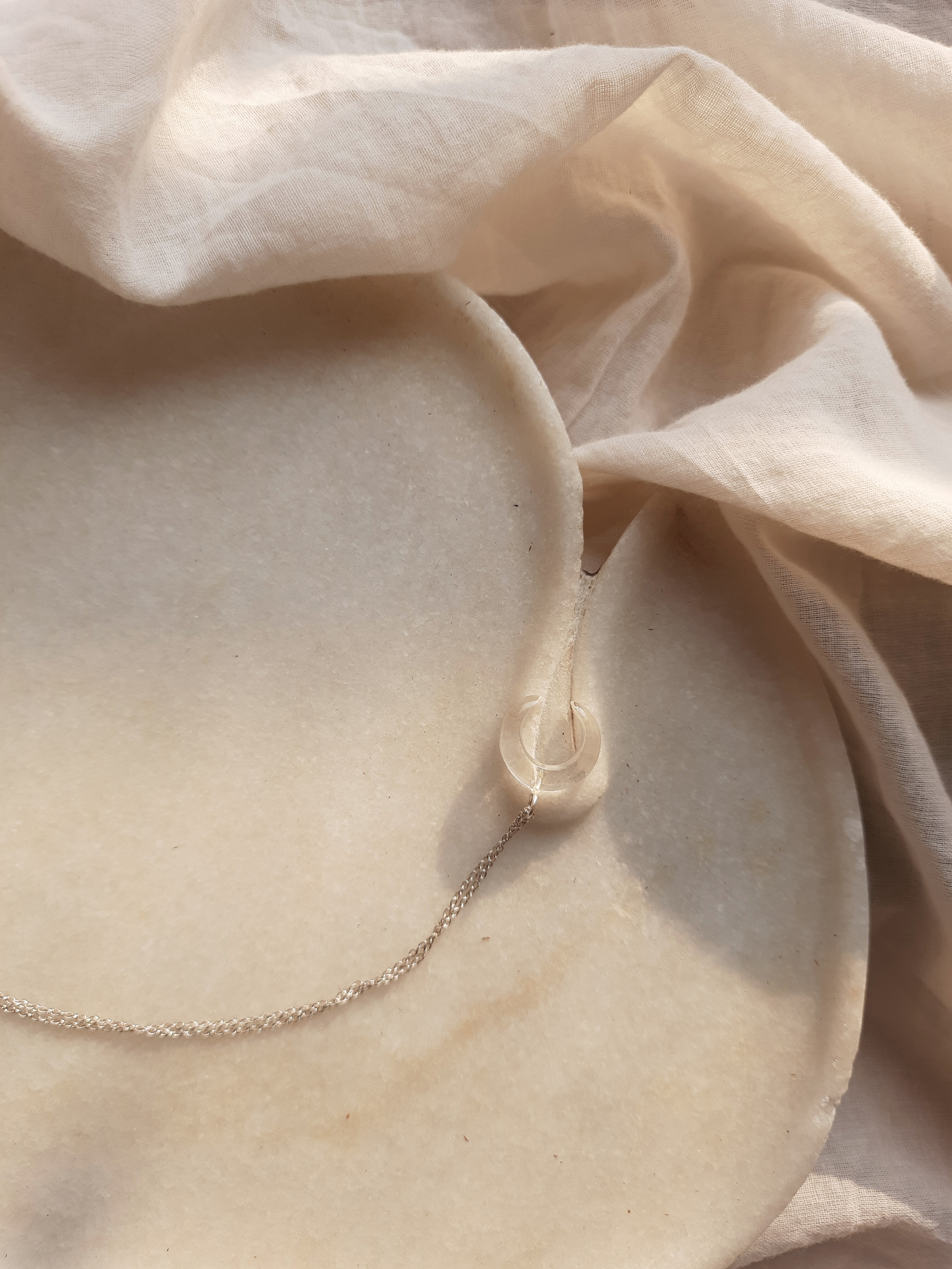 koka - Clear quartz Crescent Pendant