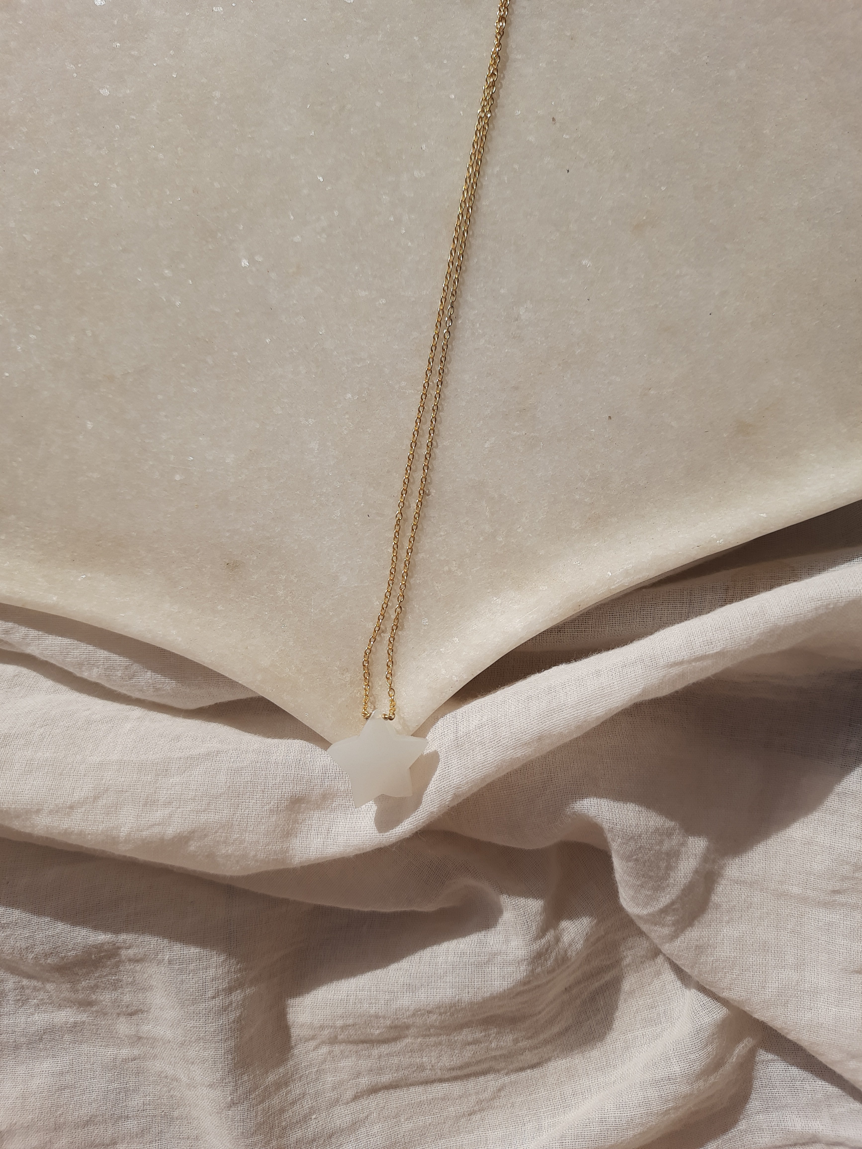 revati - White Moonstone Star Pendant