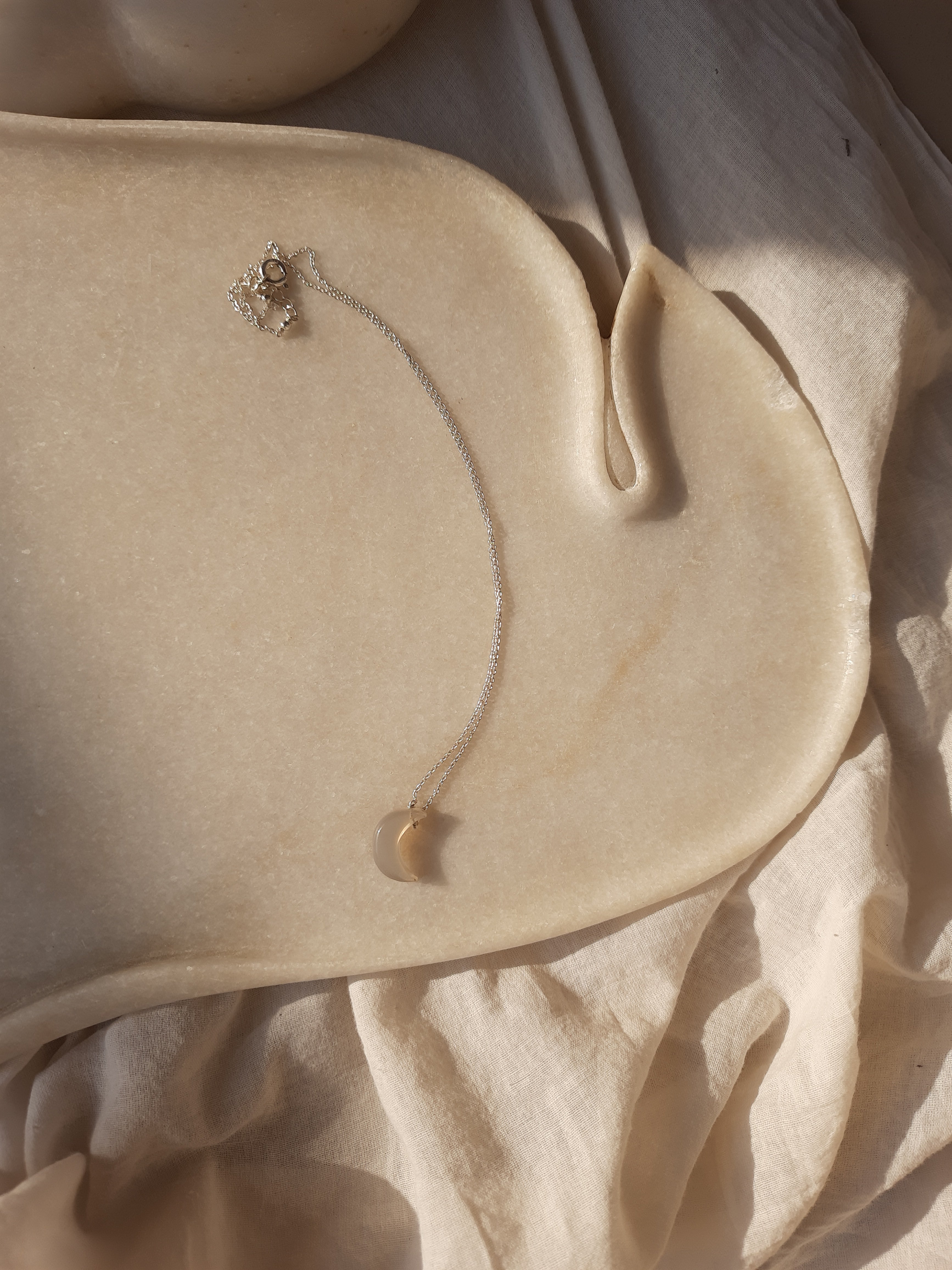 adhva - Grey Moonstone Luna Pendant