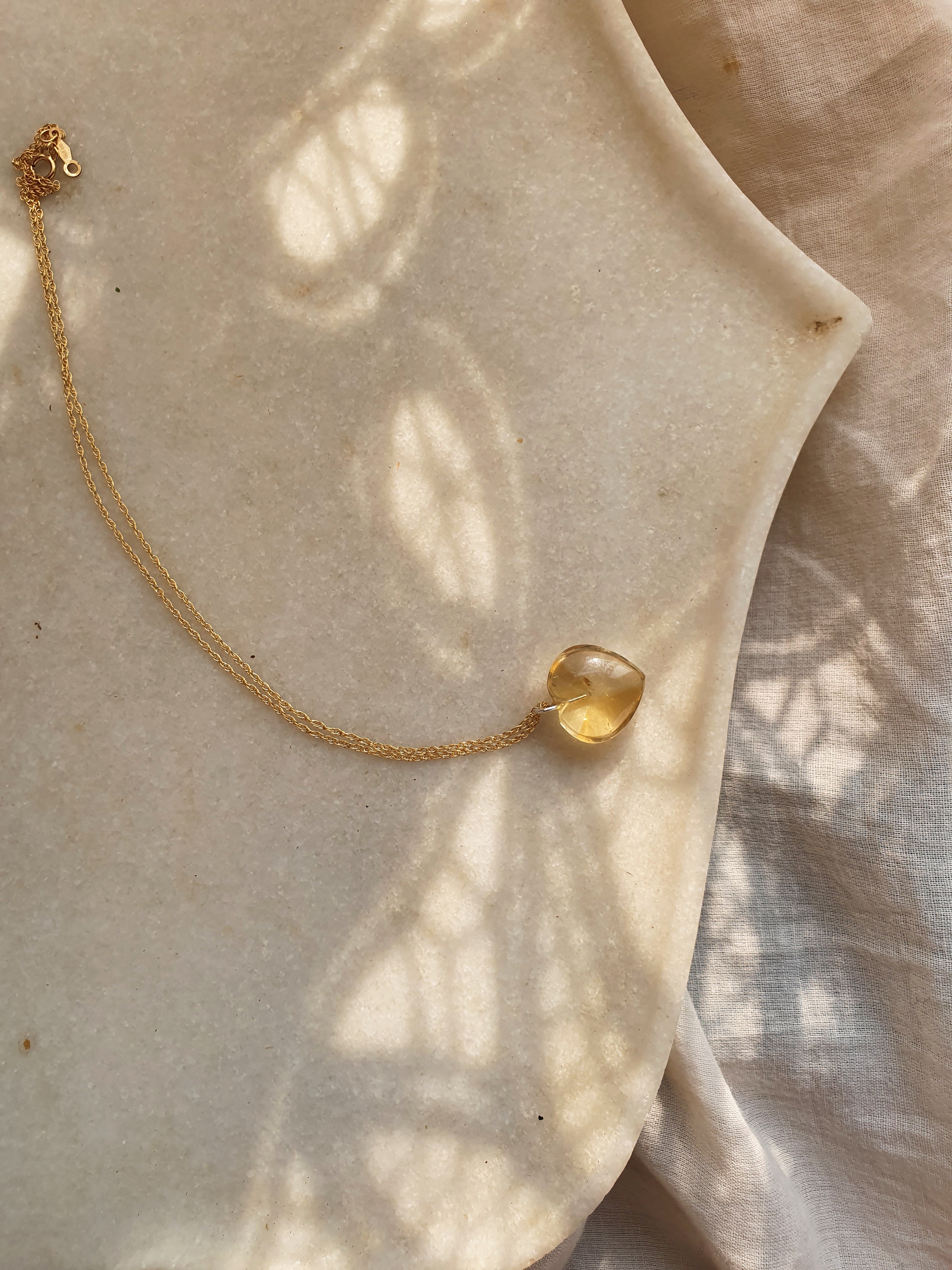 adya - Citrine Heart Pendant