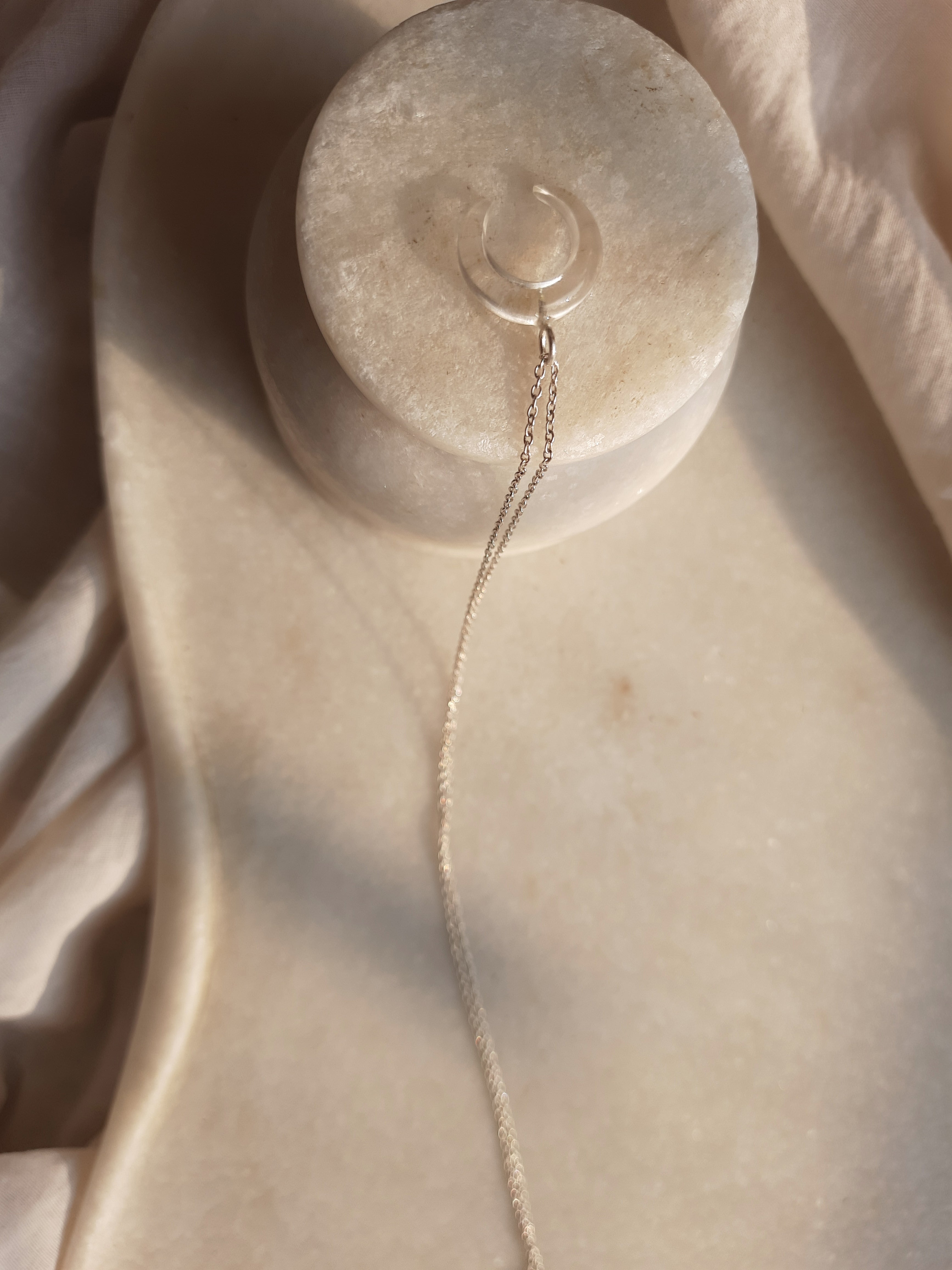 koka - Clear quartz Crescent Pendant