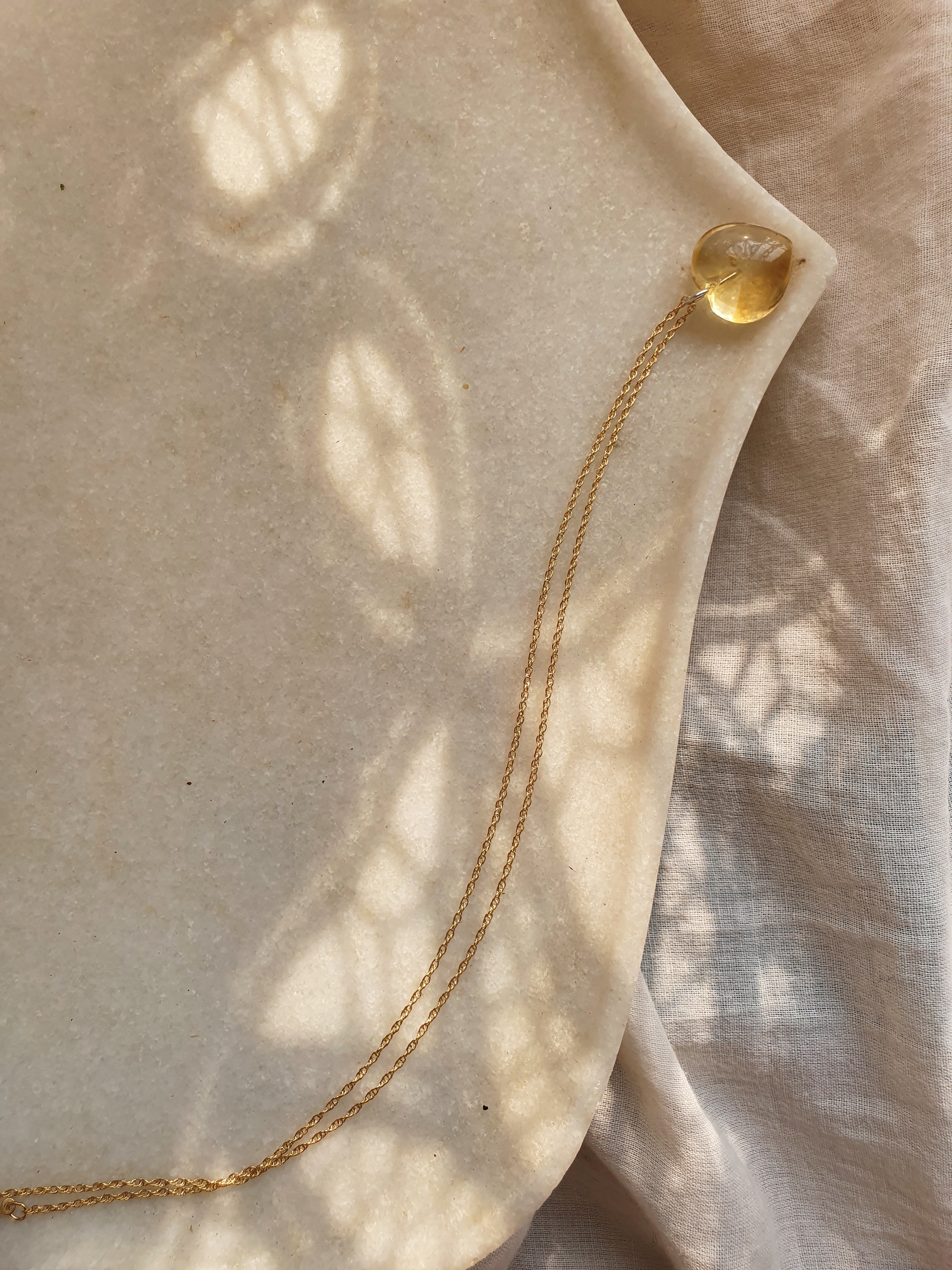 adya - Citrine Heart Pendant