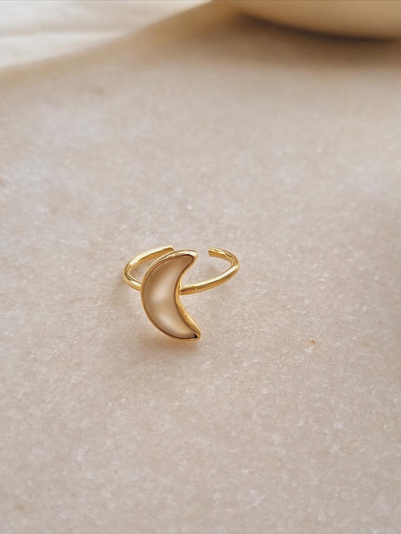 chandra - White Moonstone Luna Ring