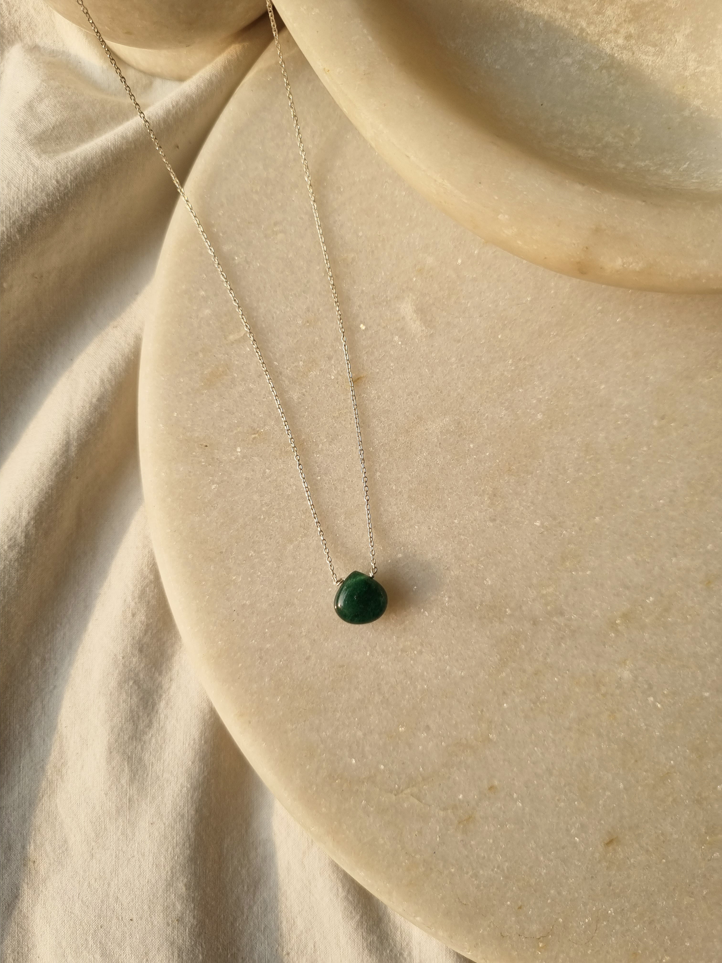 sete - Green Aventurine Heart Shaped Drop