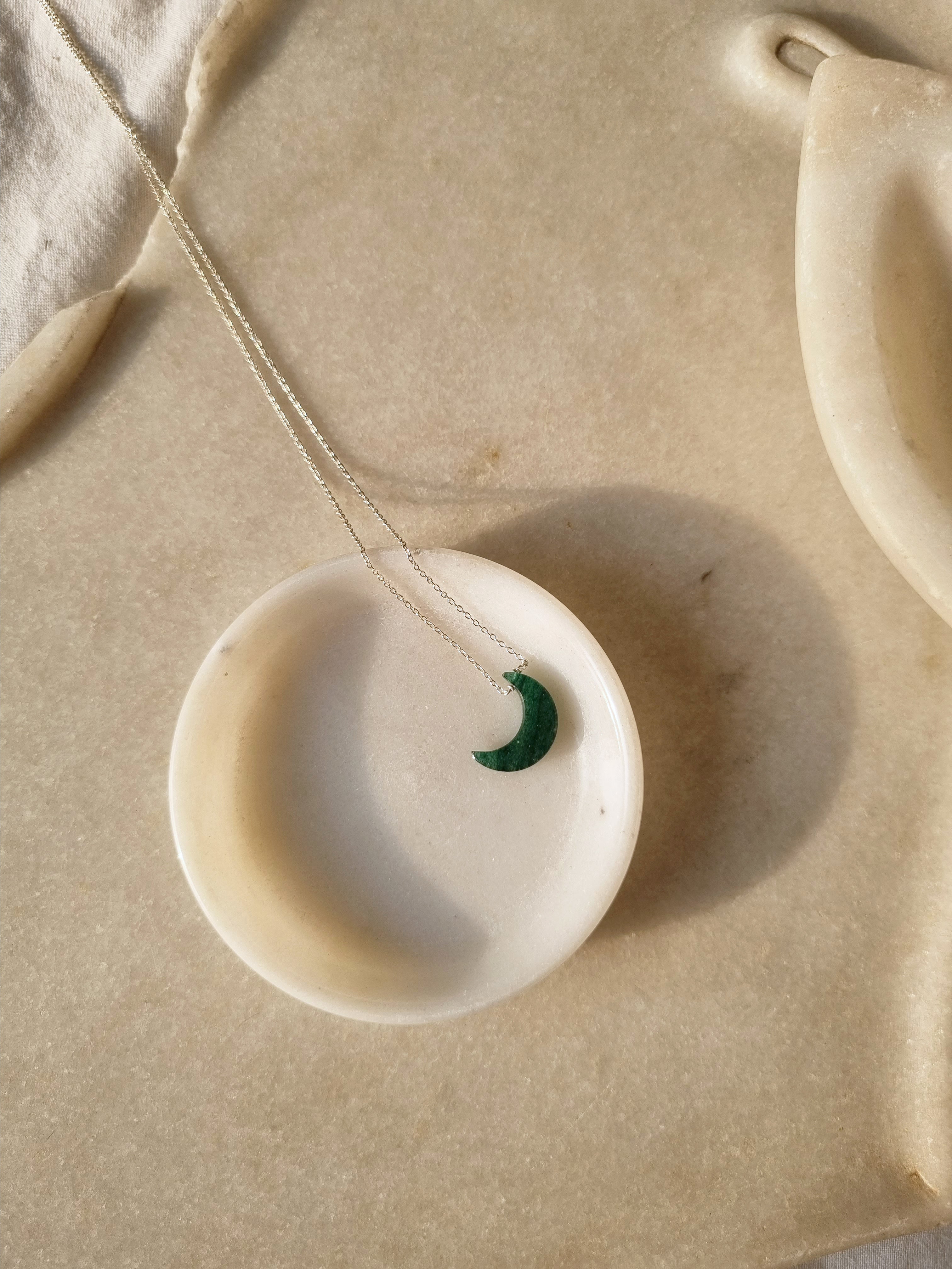 adhva - Green Aventurine Luna Pendant