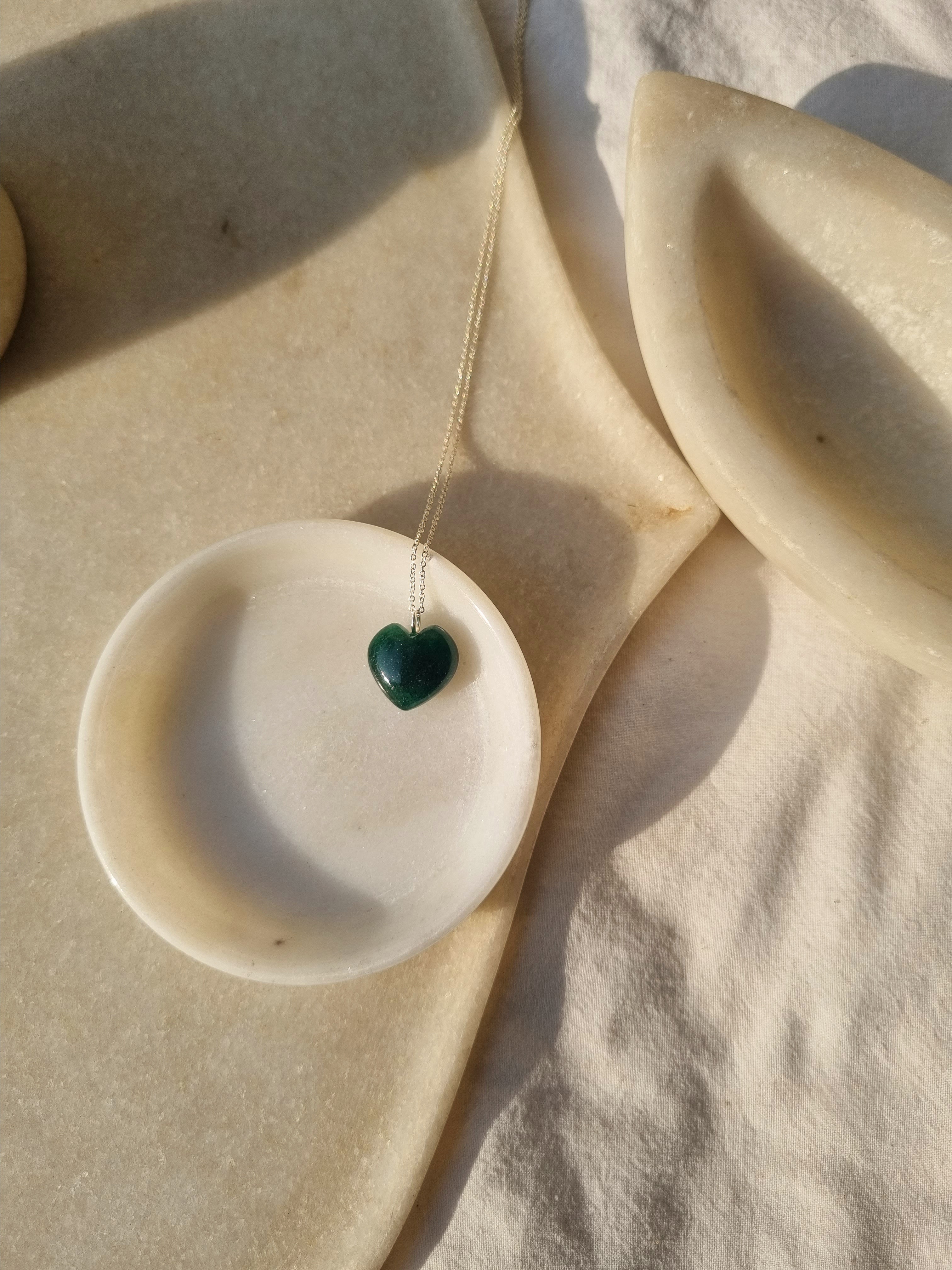 adya - Green Aventurine Heart Pendant