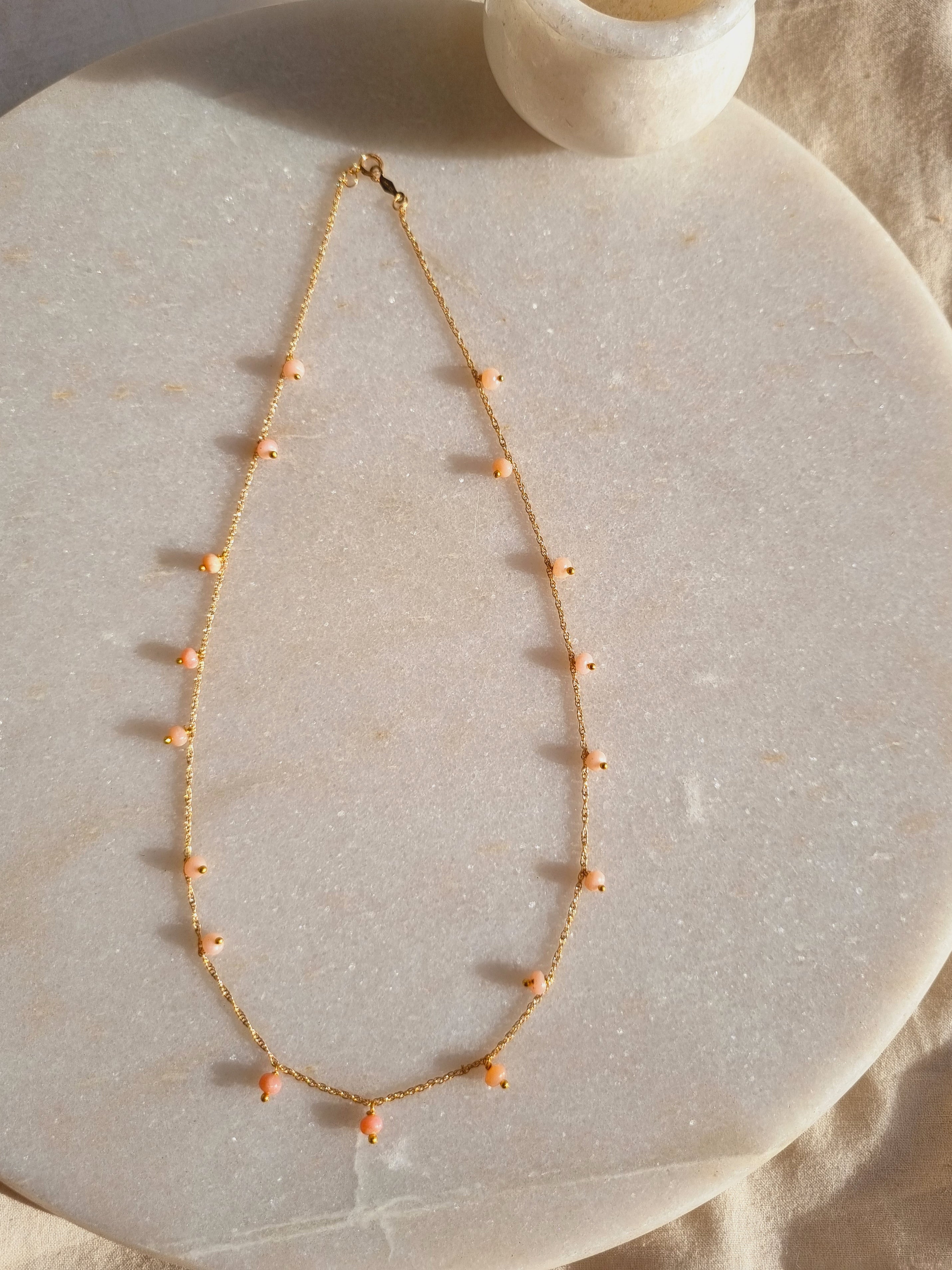 apit - Pink Opal Baati Drop Choker