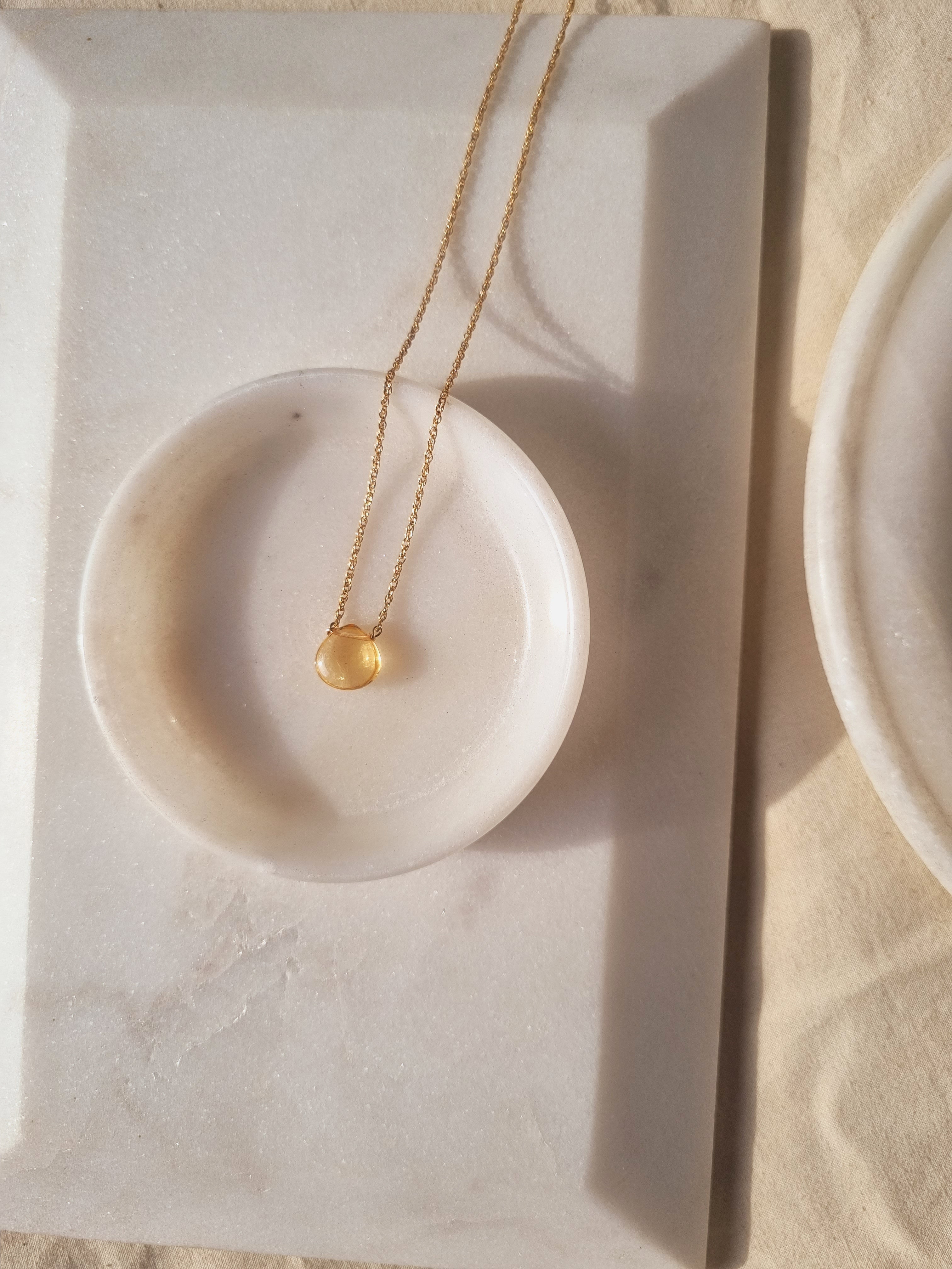 sete - Citrine Heart shaped drop