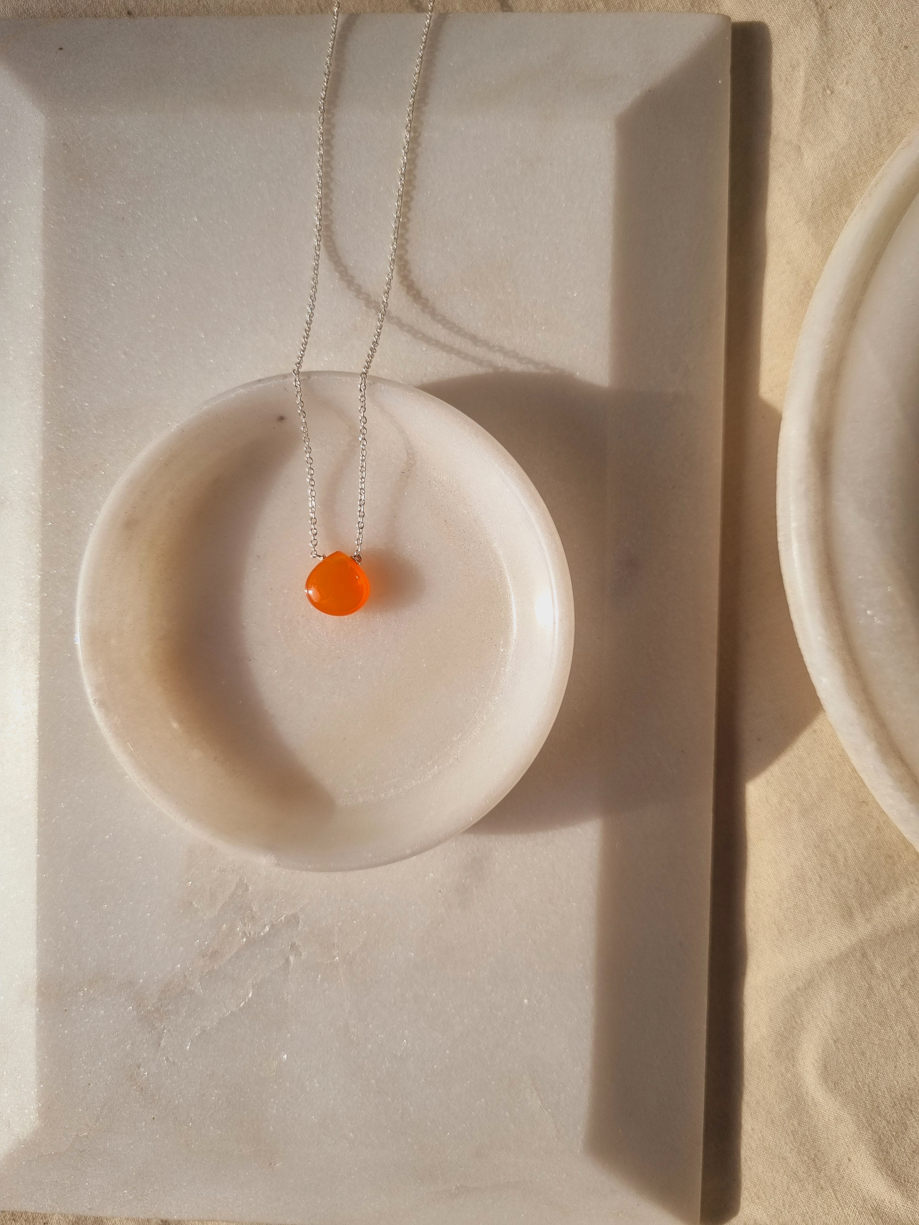 sete- Carnelian Heart Shaped Drop Pendant