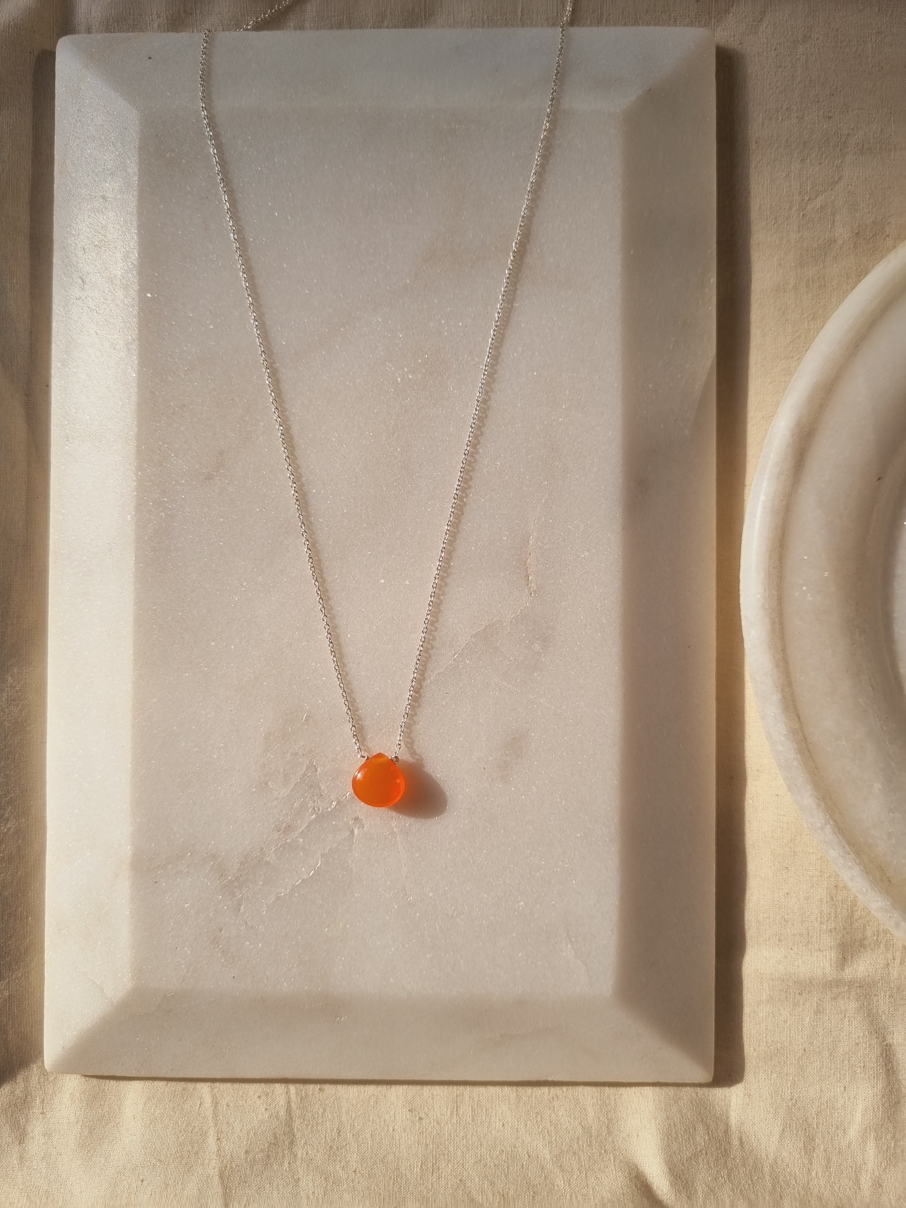 sete- Carnelian Heart Shaped Drop Pendant