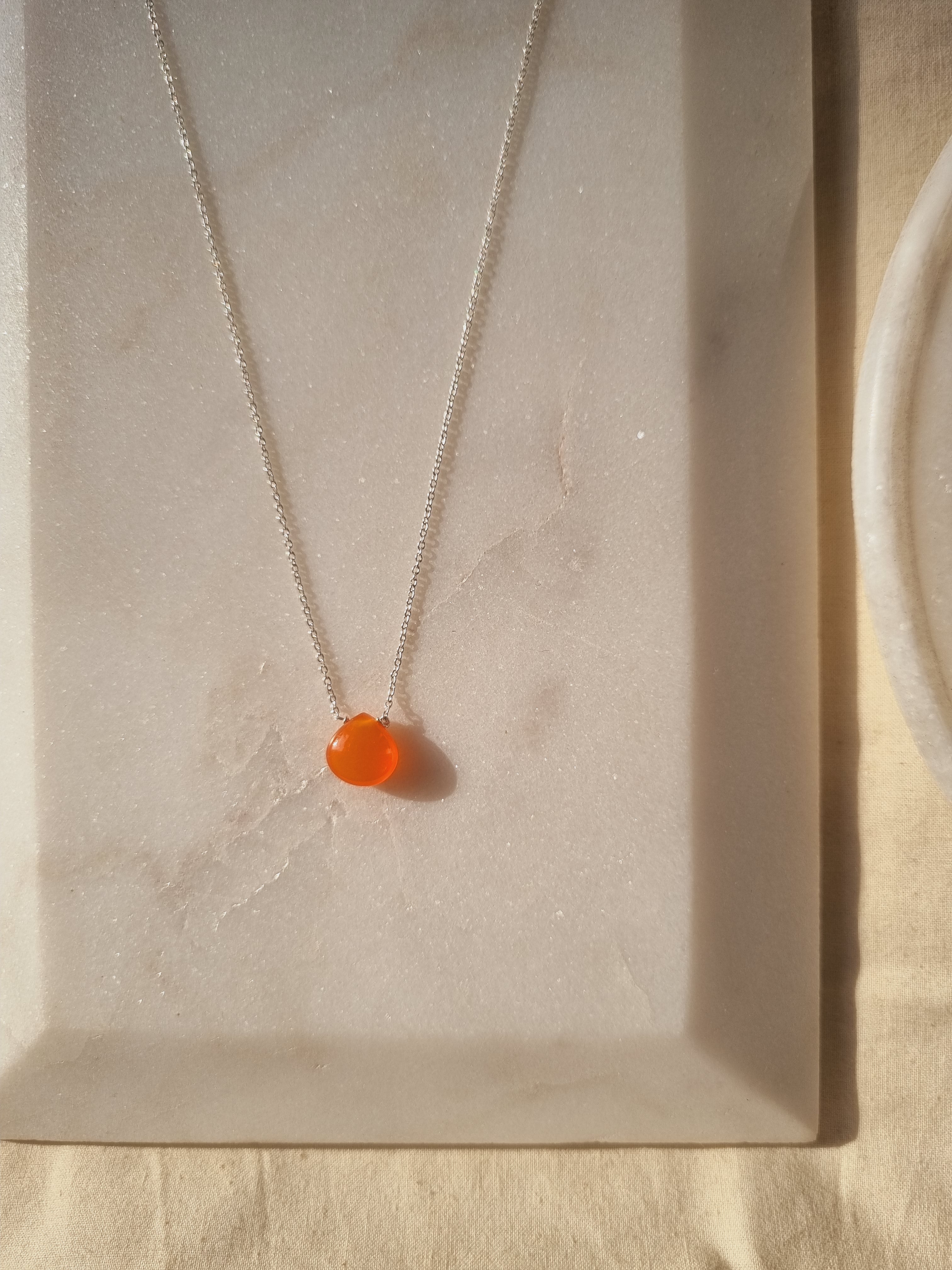 sete- Carnelian Heart Shaped Drop Pendant