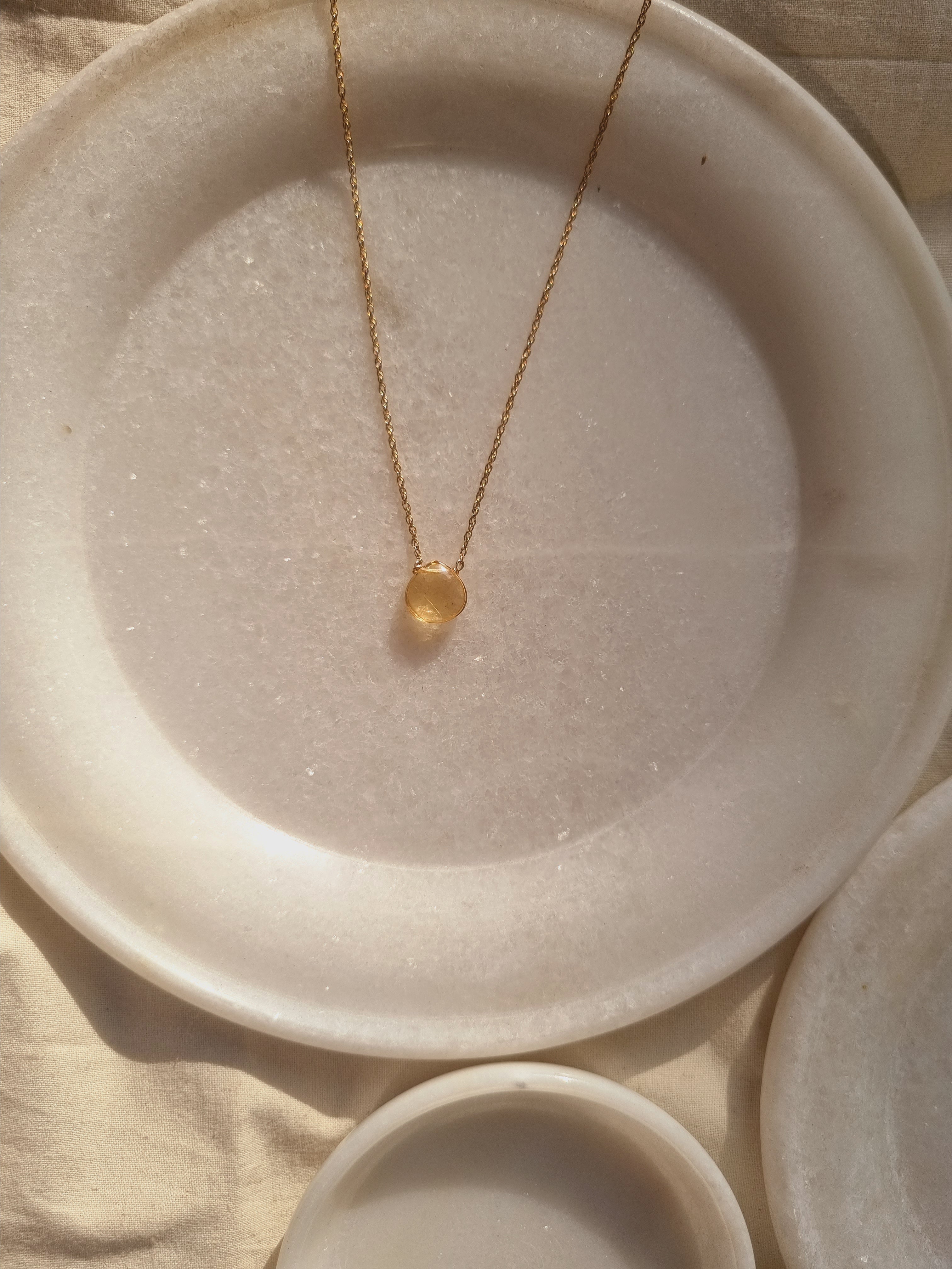 sete - Citrine Heart shaped drop